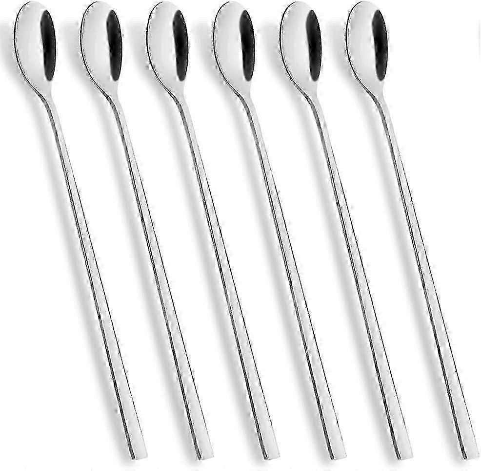 Latte Spoons Long Handle Teaspoons Set of 6 Stainless Steel Mixing Ice Cream Stirring Spoon 2025