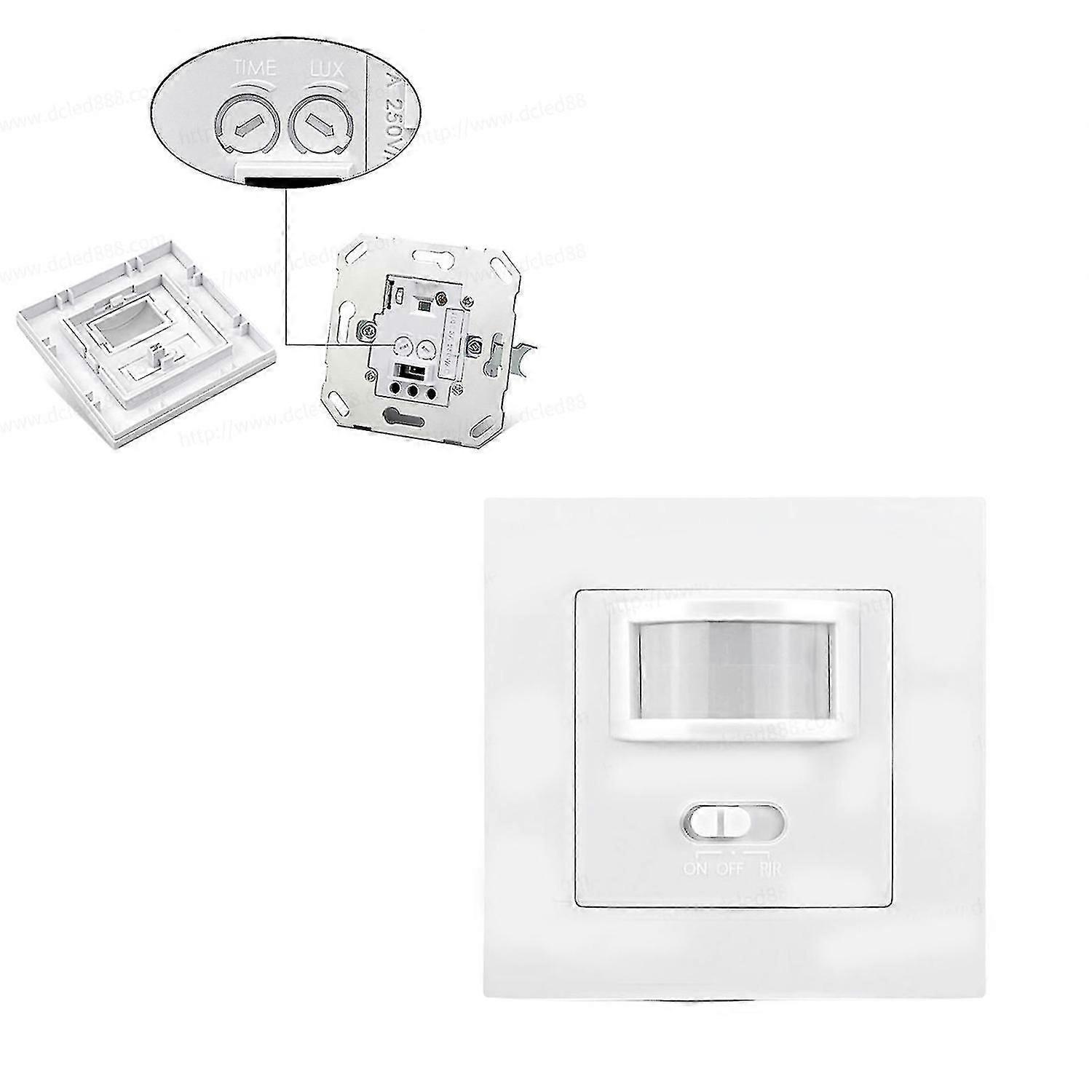 Flush-mounted Motion Detector Infrared Pir Sensor Switch 140 White 110-240v Led New