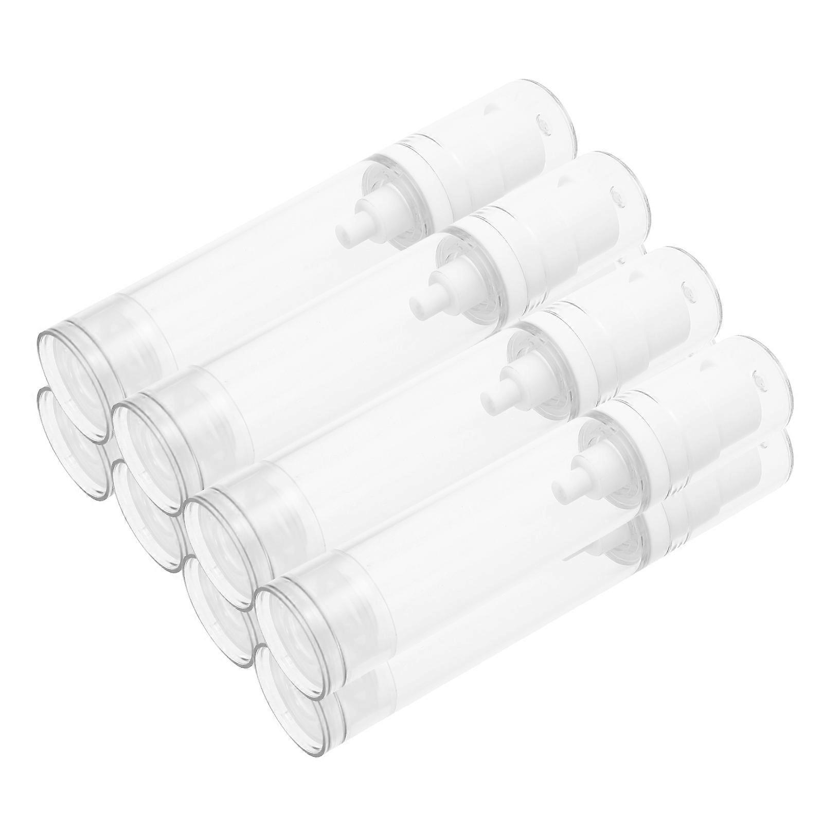 Travel Cream Container Small Bottles for Travel White As+pp Airless Pump Dispenser 8Pcs