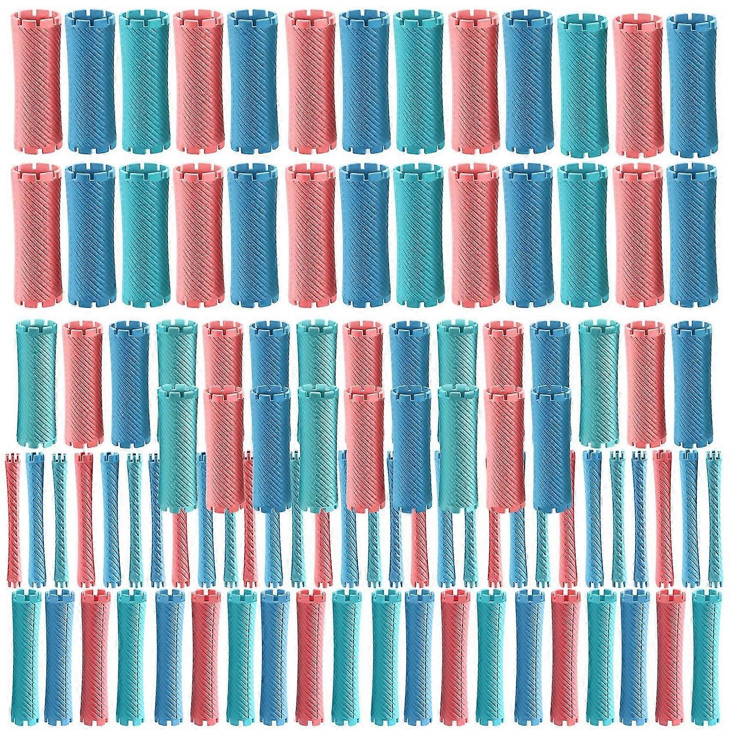 100Pcs/Set 10 Sizes Plastic Curlers Rollers Wave Fluffy Corn Styling