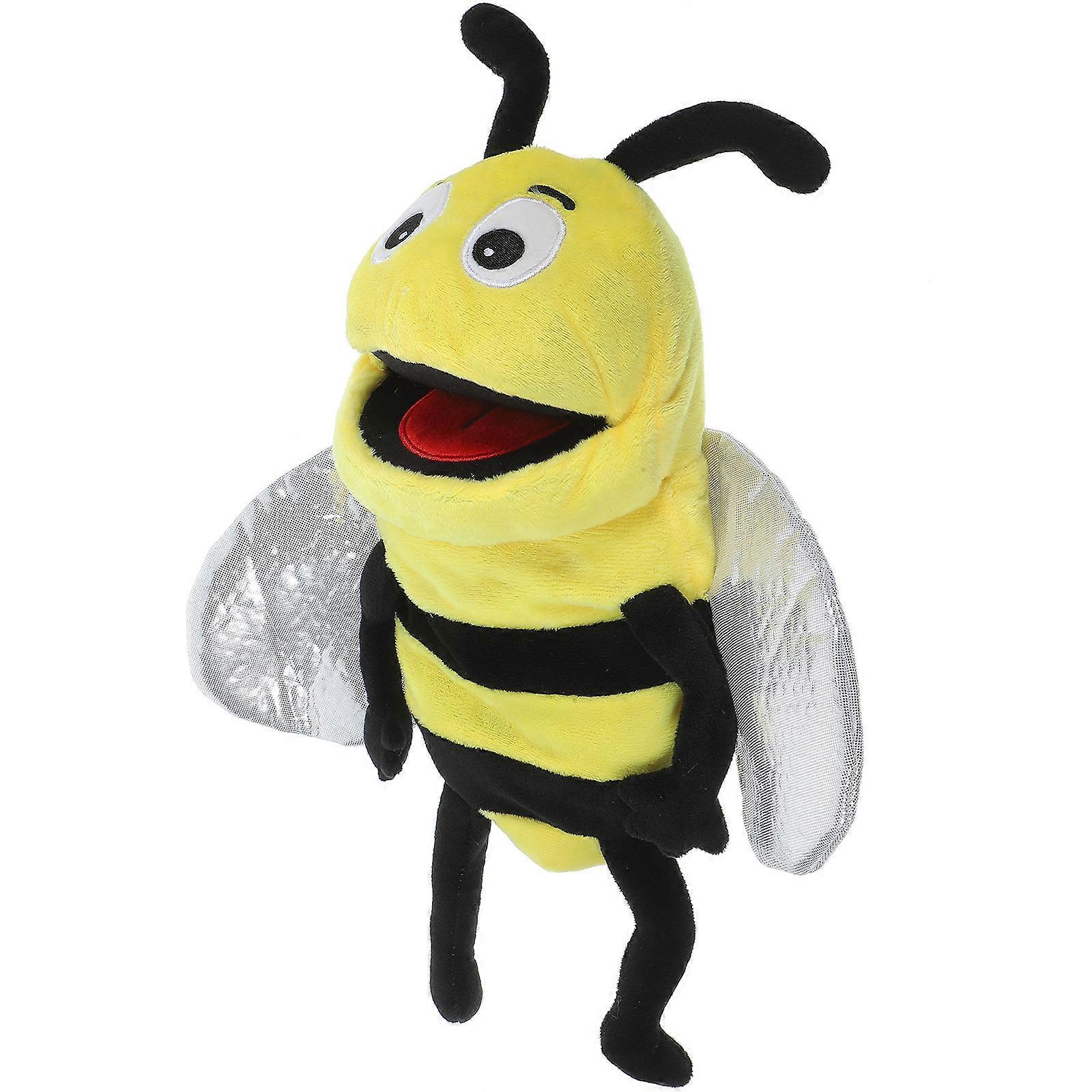 Interactive Bee Hand Puppet for Playing Plush Cartoon Toy
