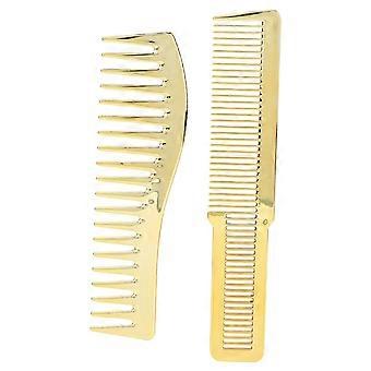 Peigne de coupe à dents larges pour salon de coiffure, adapté à tous types de cheveux, doré