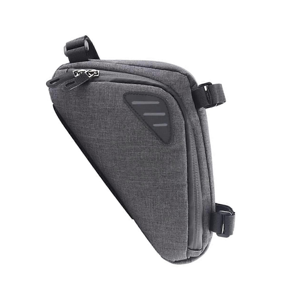Bike Triangle Bag Mountain Bike Front Beam Pouch Board Support Phone Wallet Tools Easy Install Reflective Gray