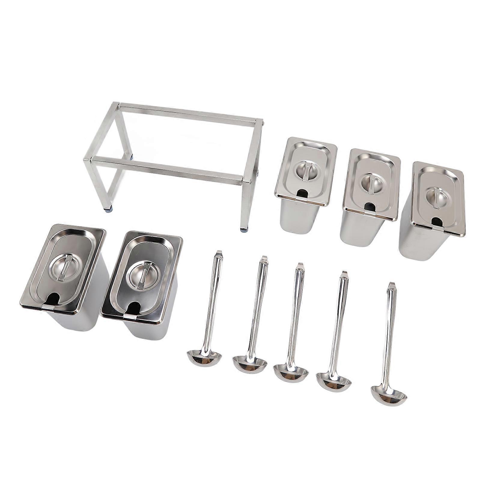 Spice Container Box Rack 5Pcs Stainless Steel 1.6L & 45ML Set