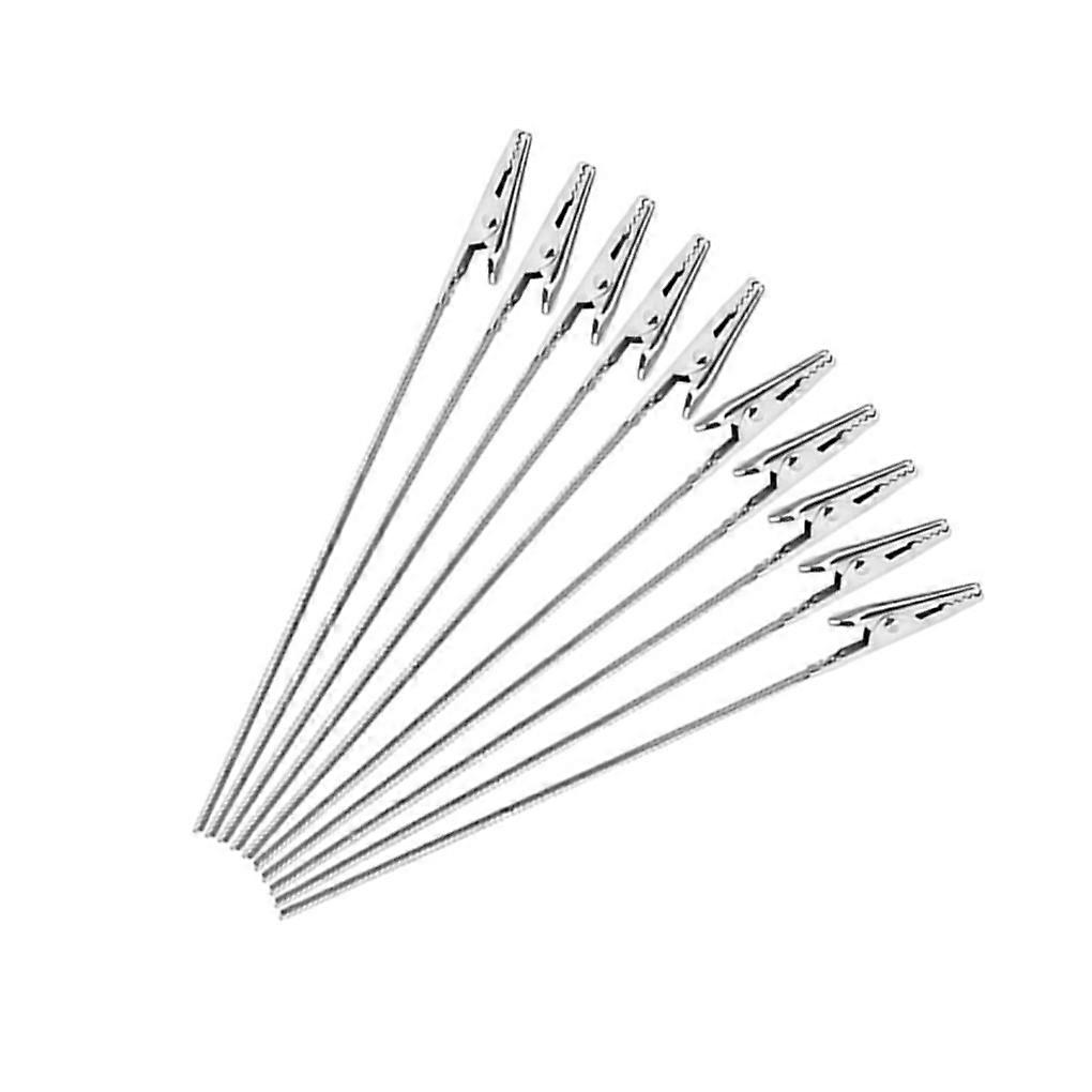 Stainless Steel Card Clip Anti-corrosive Computer Table Note Holder 10Pcs