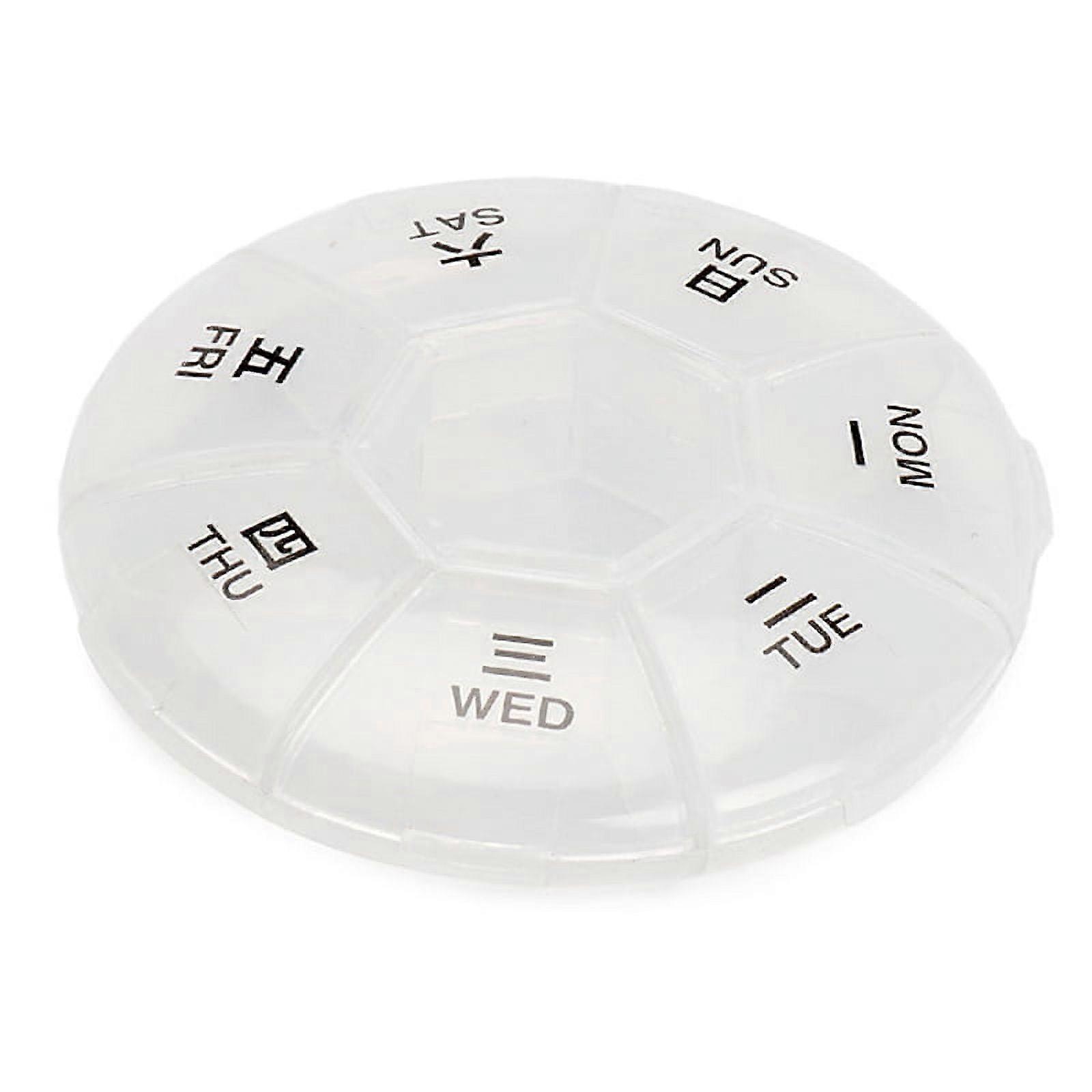 Round Portable Pill Box Medicine Planner Small Case
