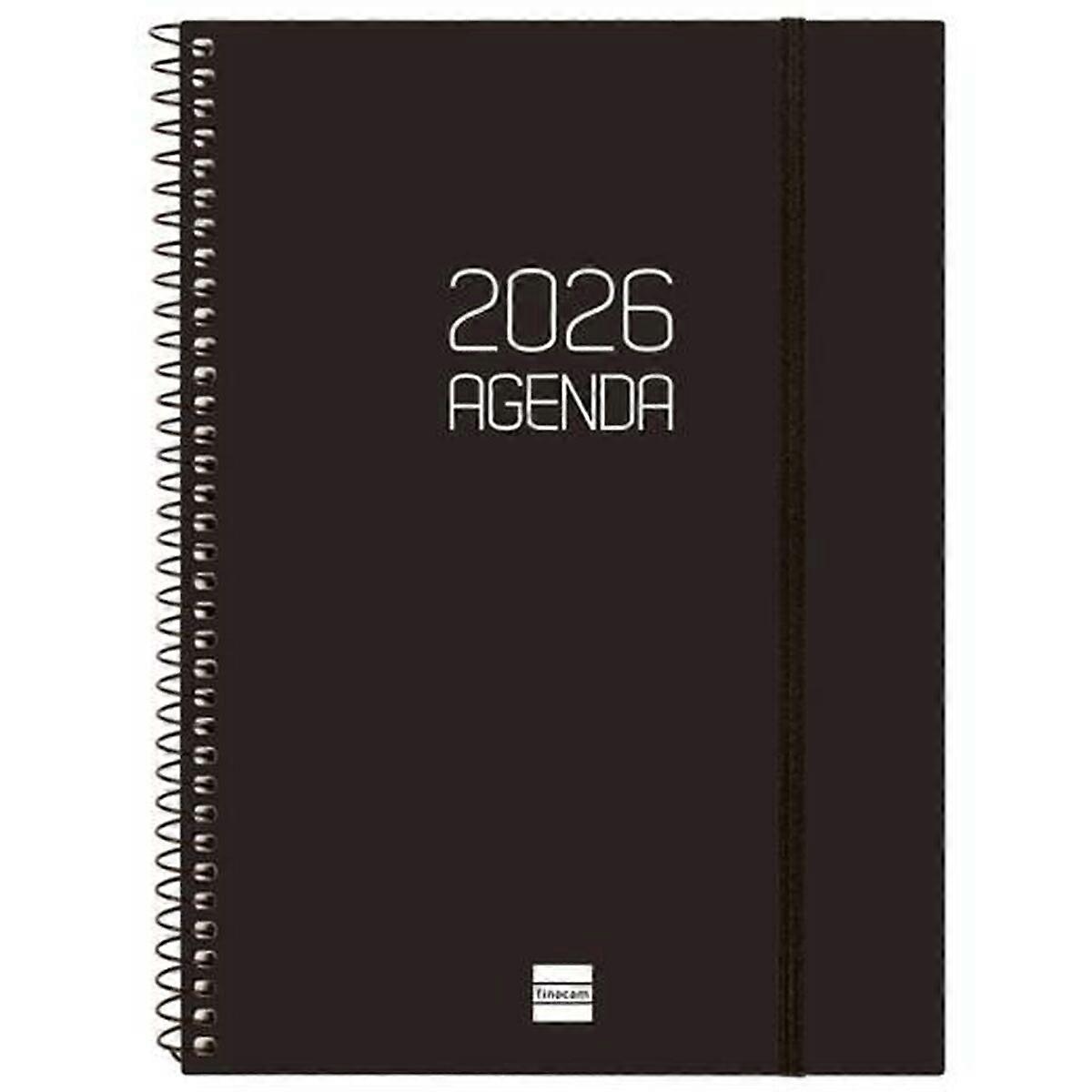 Diary Finocam OPAQUE Black A5 15,5 x 21,2 cm 2026