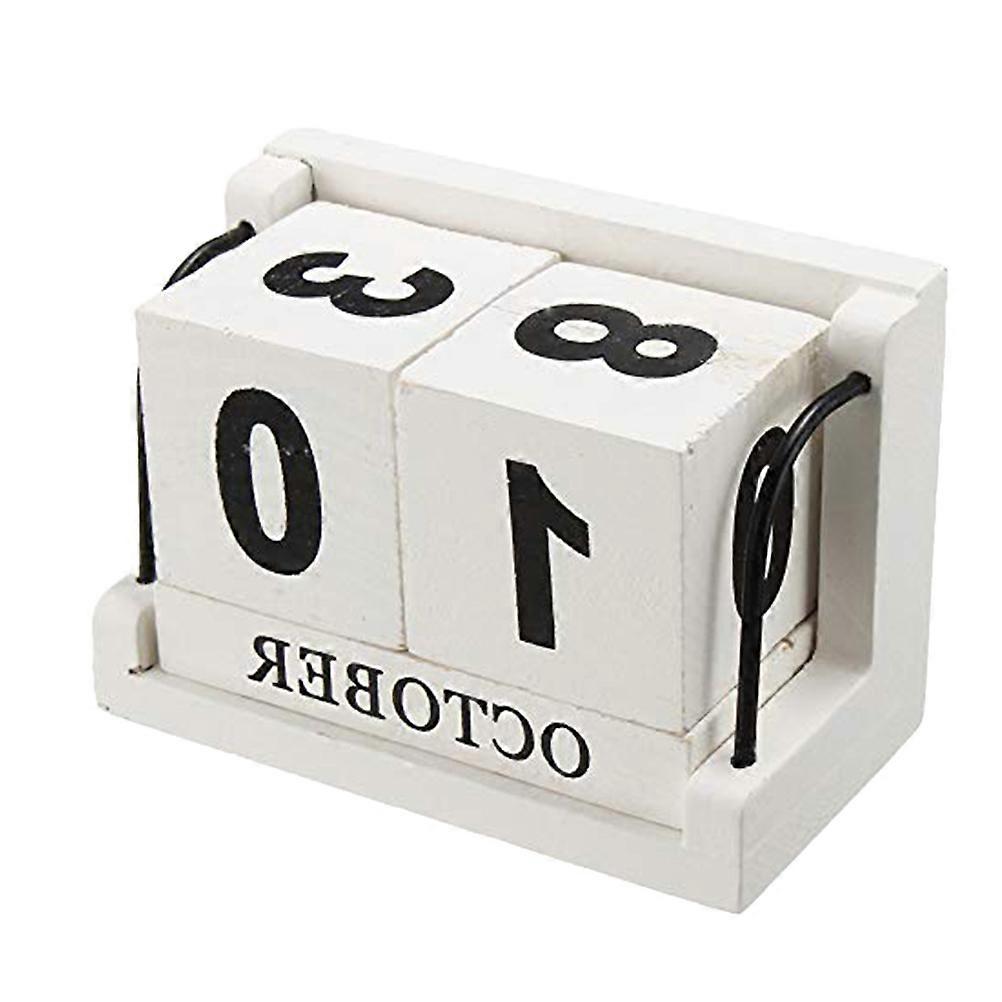 Wooden Calendar Desktop Calendar for Home Use White