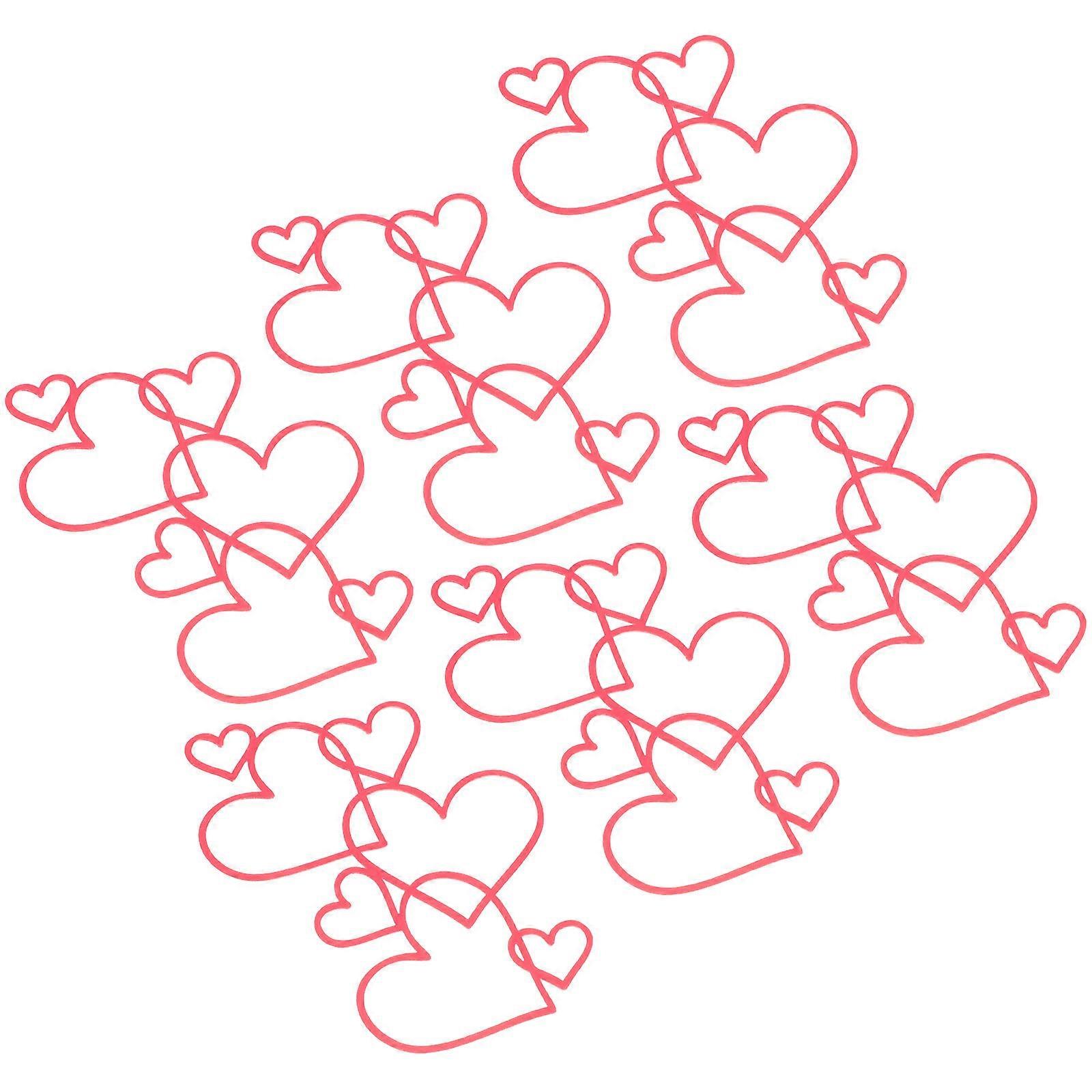 Valentines Cake Decorations Heart Cake Decorations for Decor Red 6Pcs