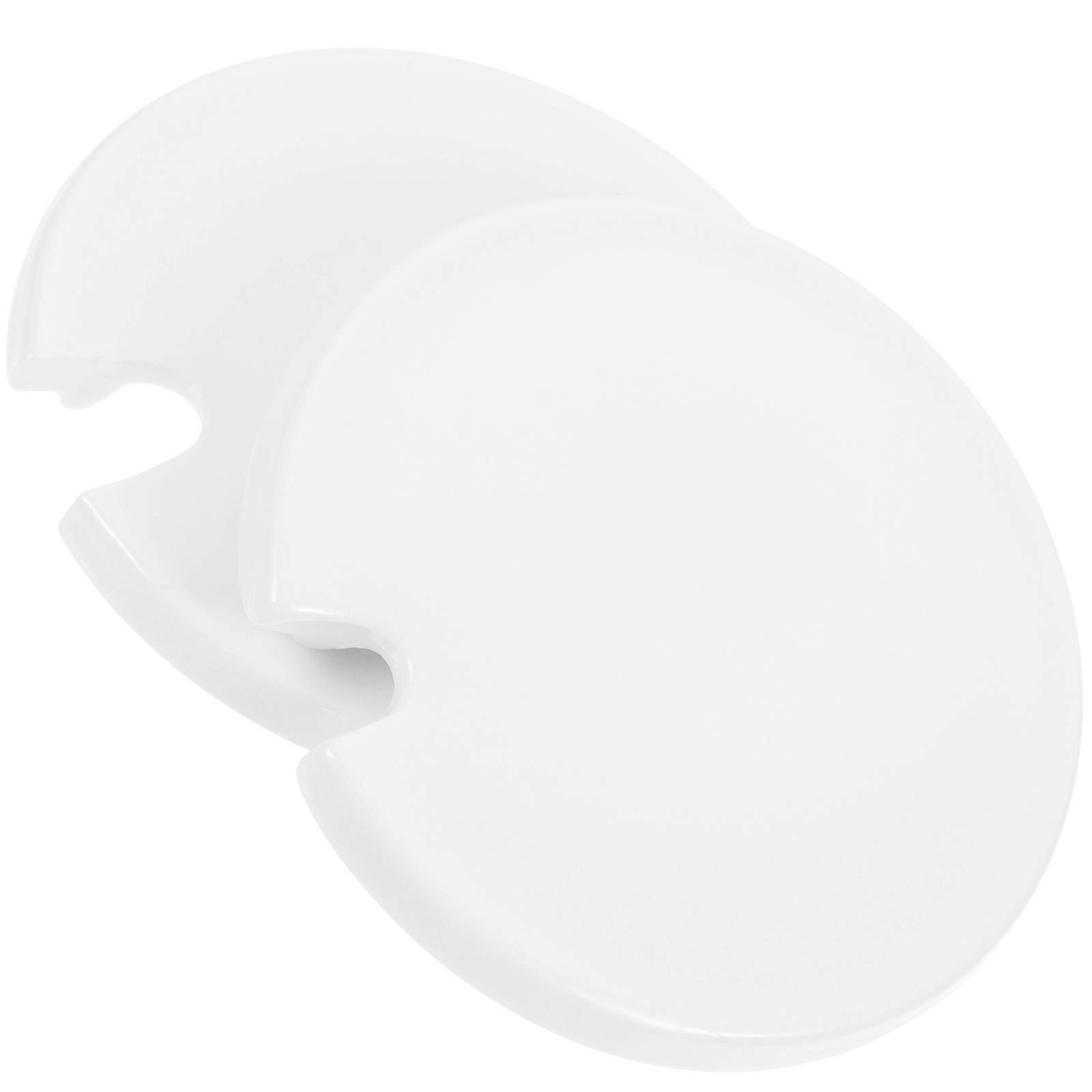 8 Pcs Ceramic Mug Lid Set For Office Use Round Cup Covers Spill-proof White