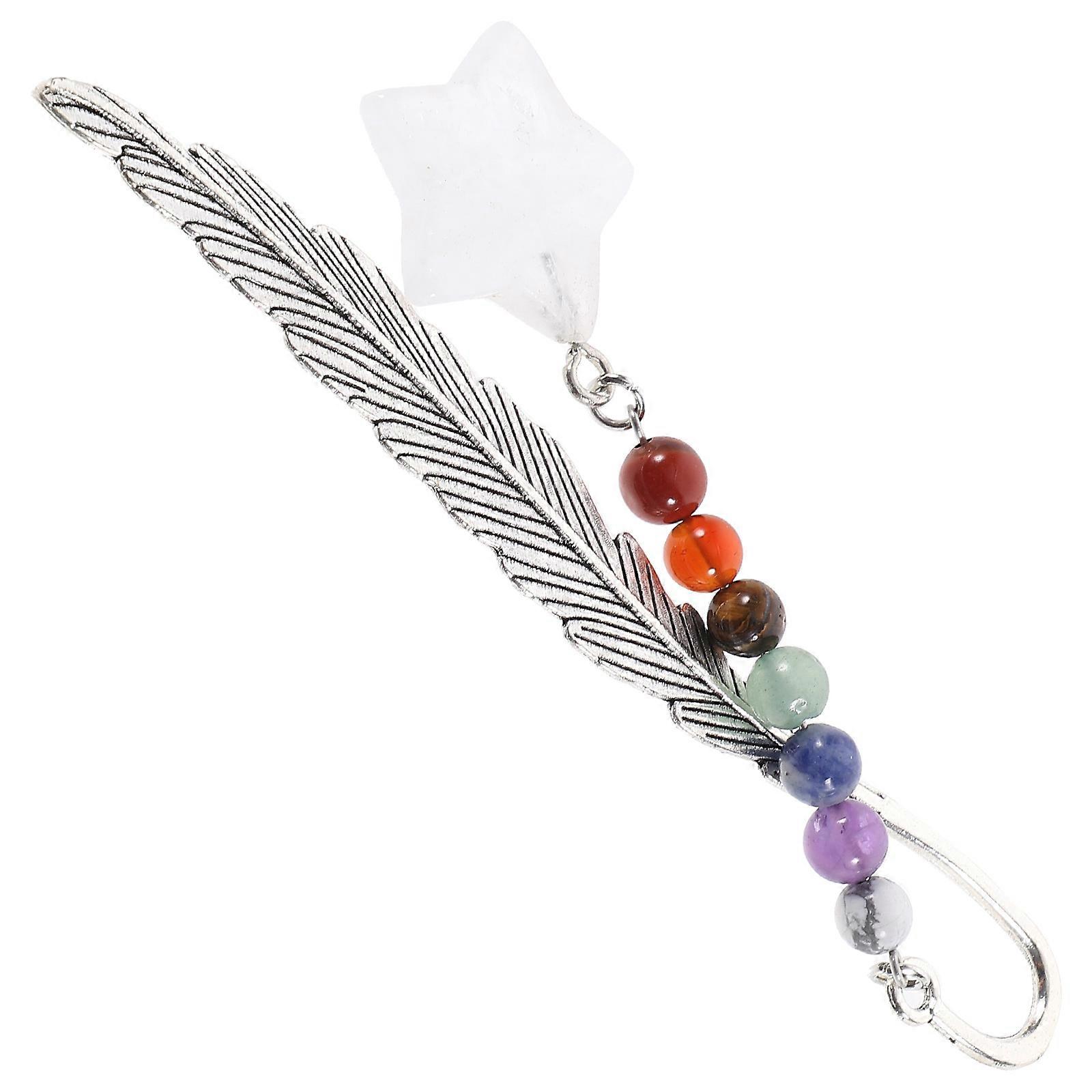 Natural Crystal Bookmark Plume Shape for Reading 5Pcs Set