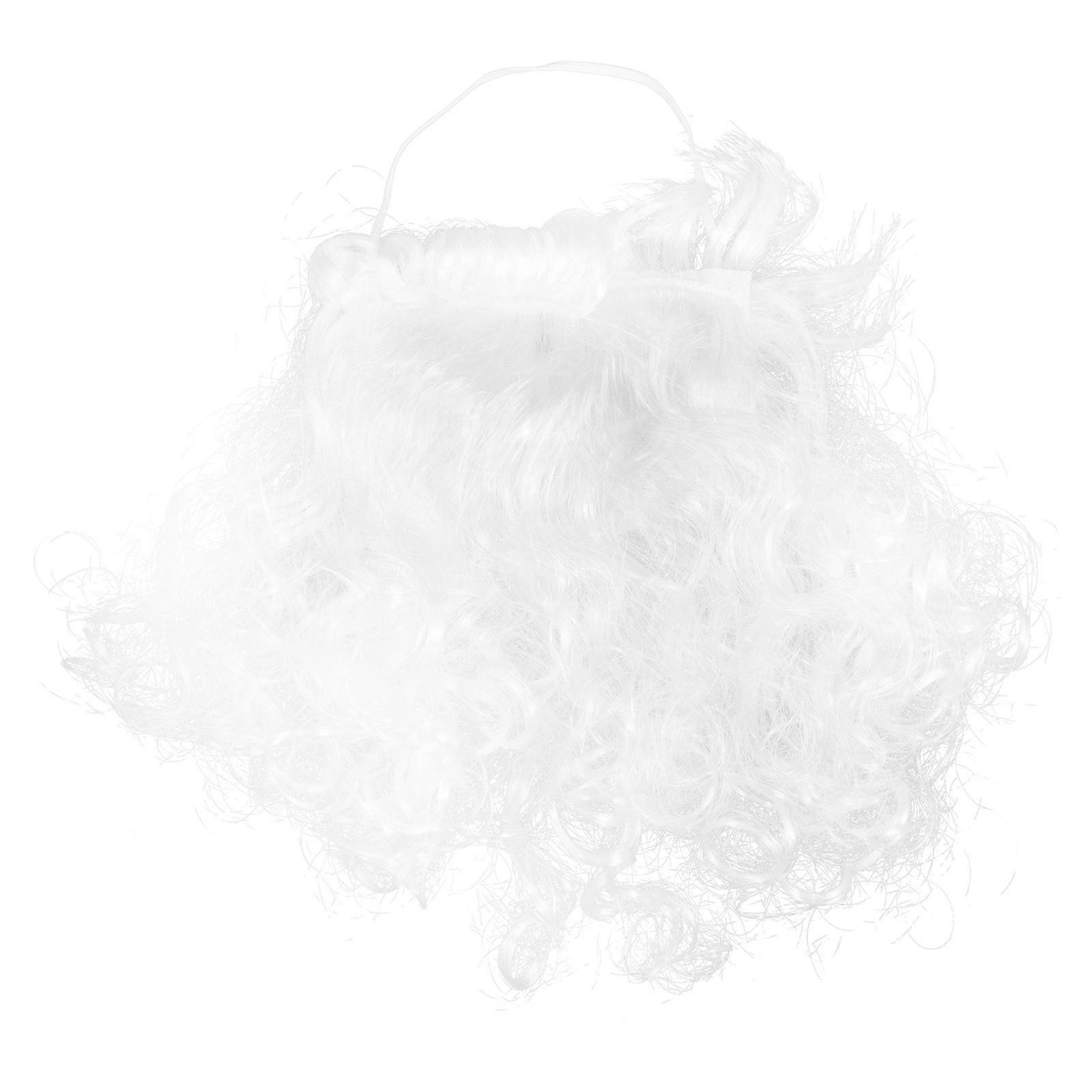 Santa Claus Beard Simulation Fake Beard for Christmas Party 4Pcs White