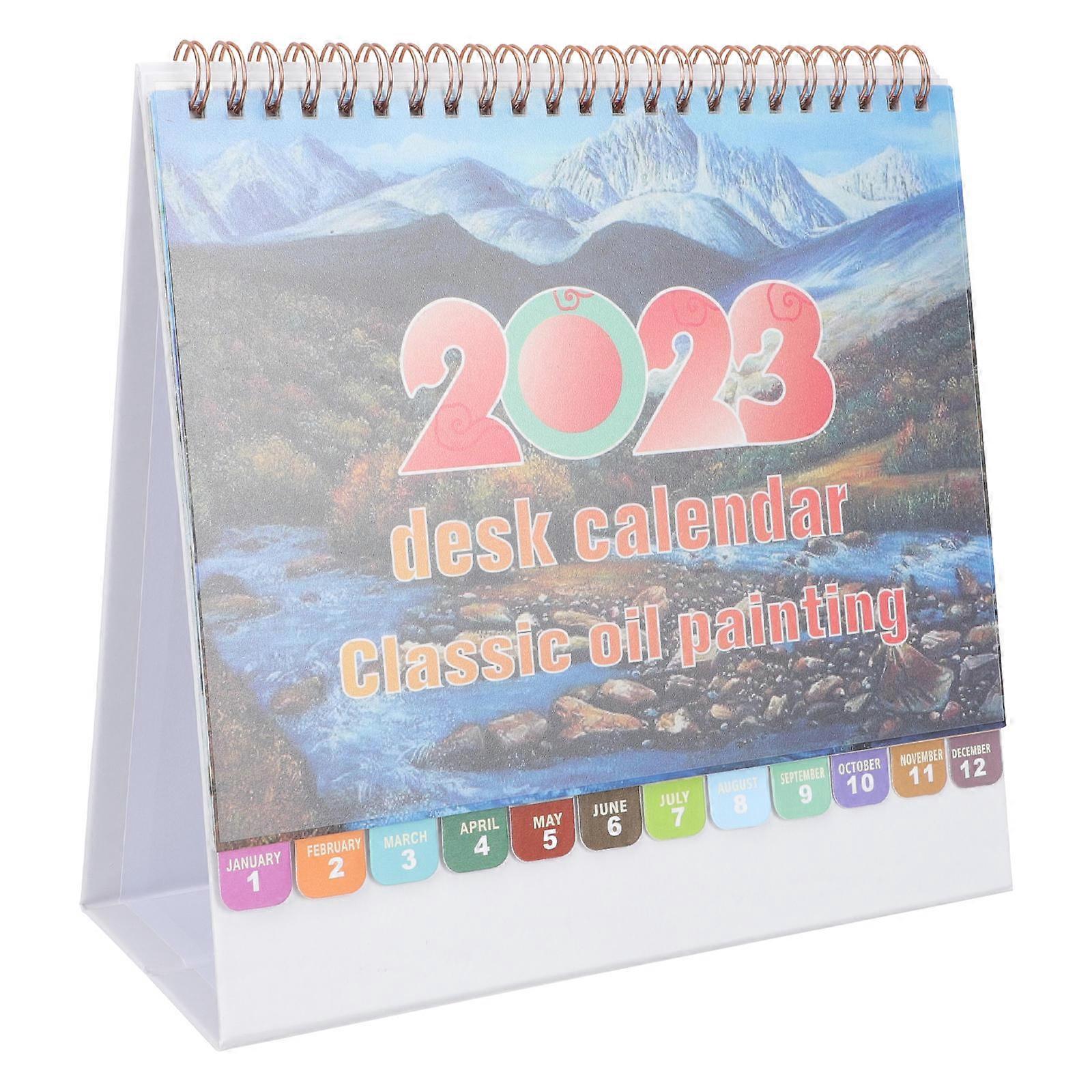 English 2023 Calendar Schedule Writing Desk Calendar with 3Pcs Bulk Set