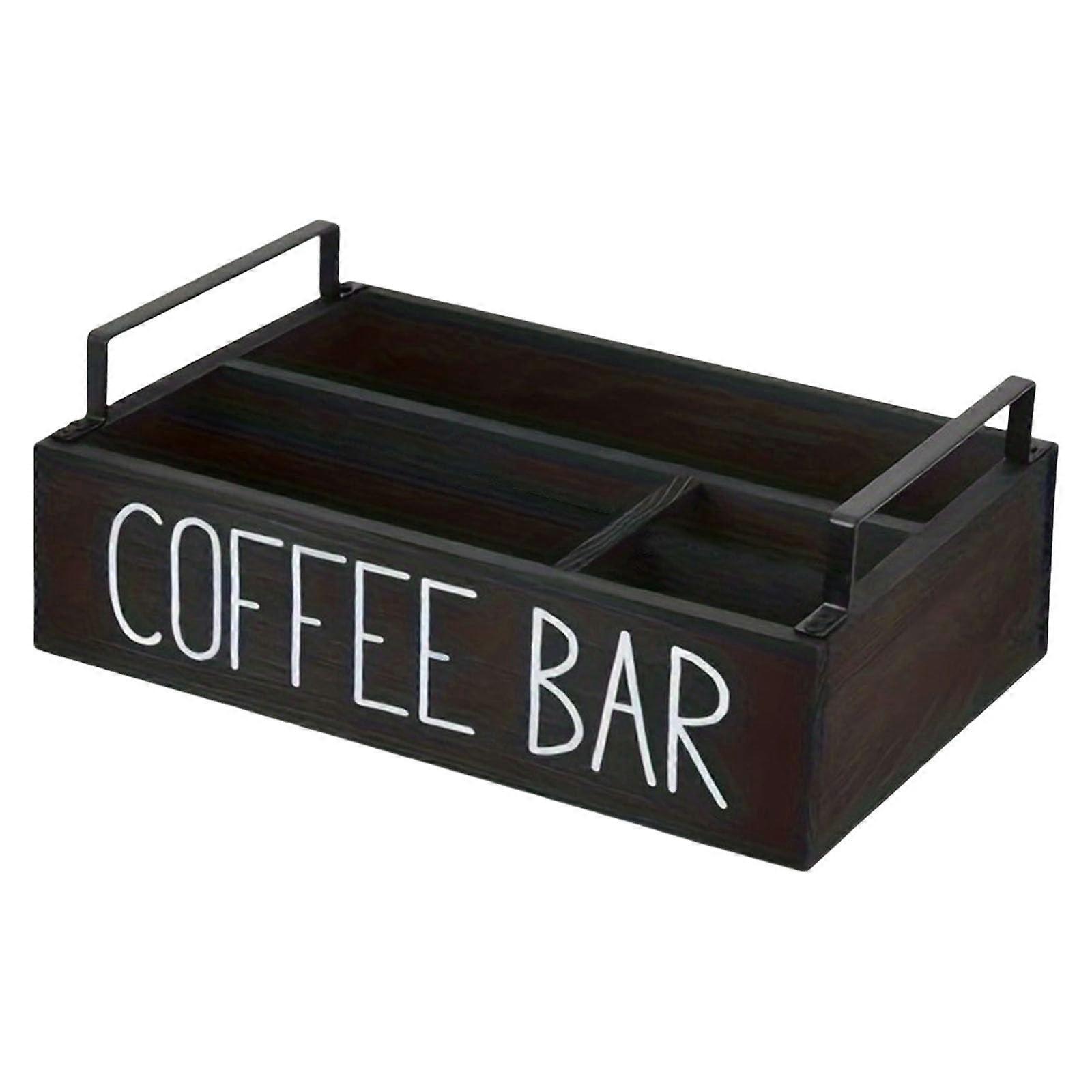 Coffee Station Organizers Countertop Large Capacity With Removable Divider For Home Or Office