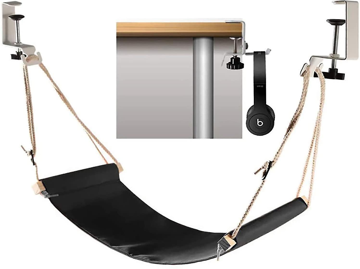 Foot Hammock Adjustable Practical Foot Hammock Desk Footrest With Headphone Hook For Relaxation In The Office