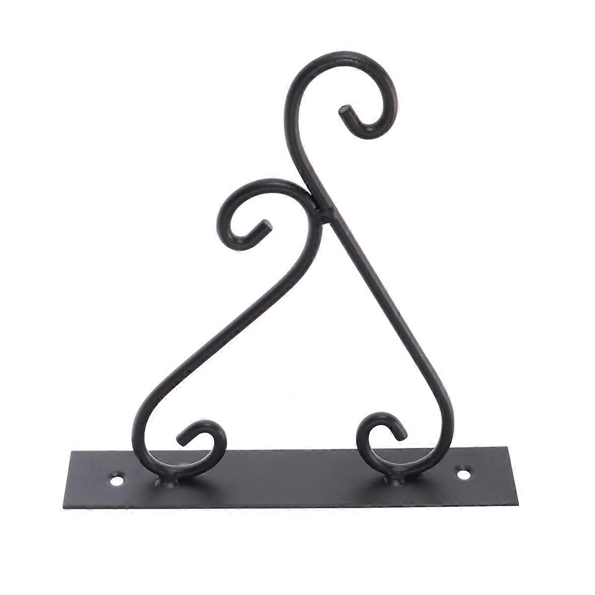 Heavy Duty Iron Hanging Plant Bracket for Wall Mount 2Pcs Black Hooks