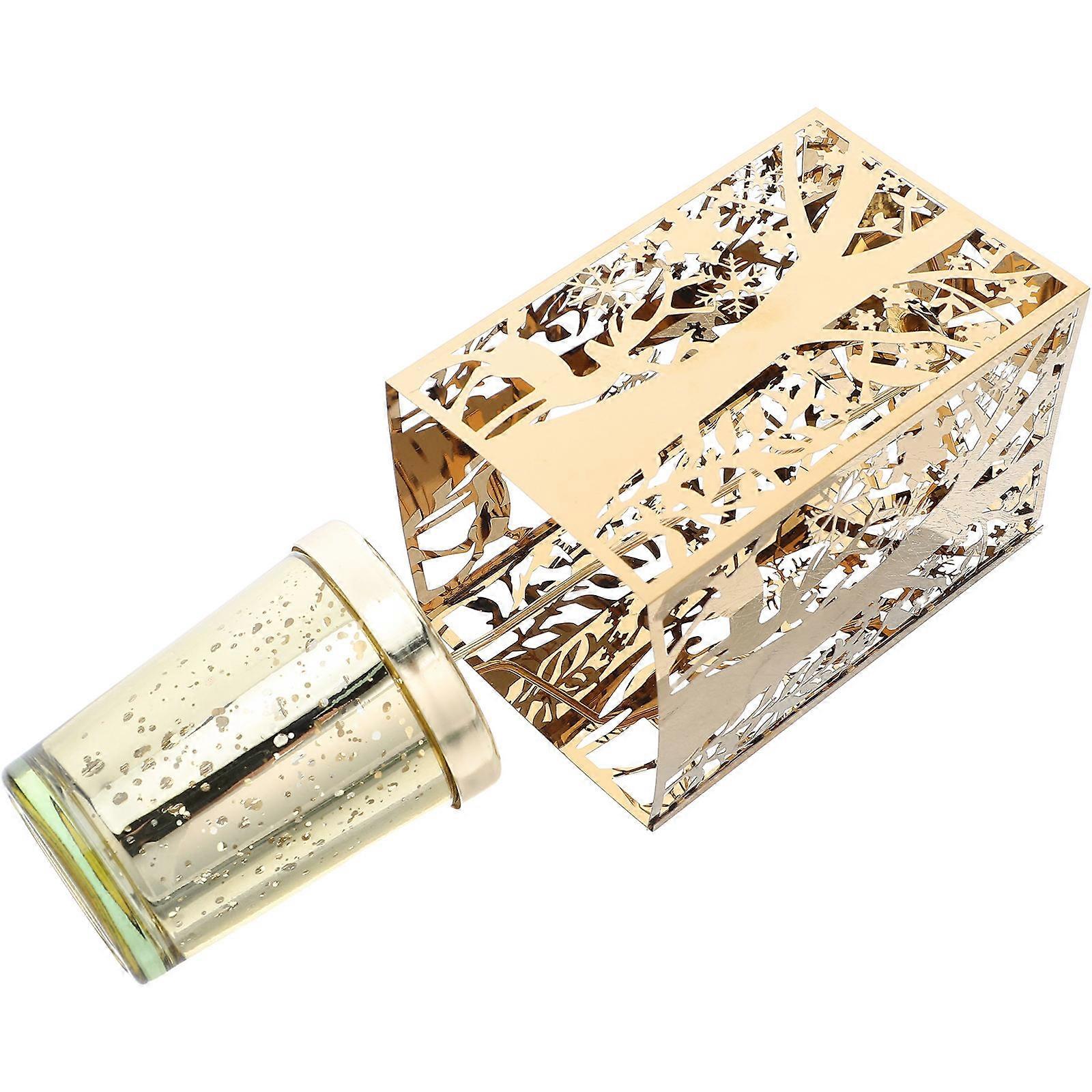 Golden Rotating Candlestick for Decor Christmas Candle Spinner