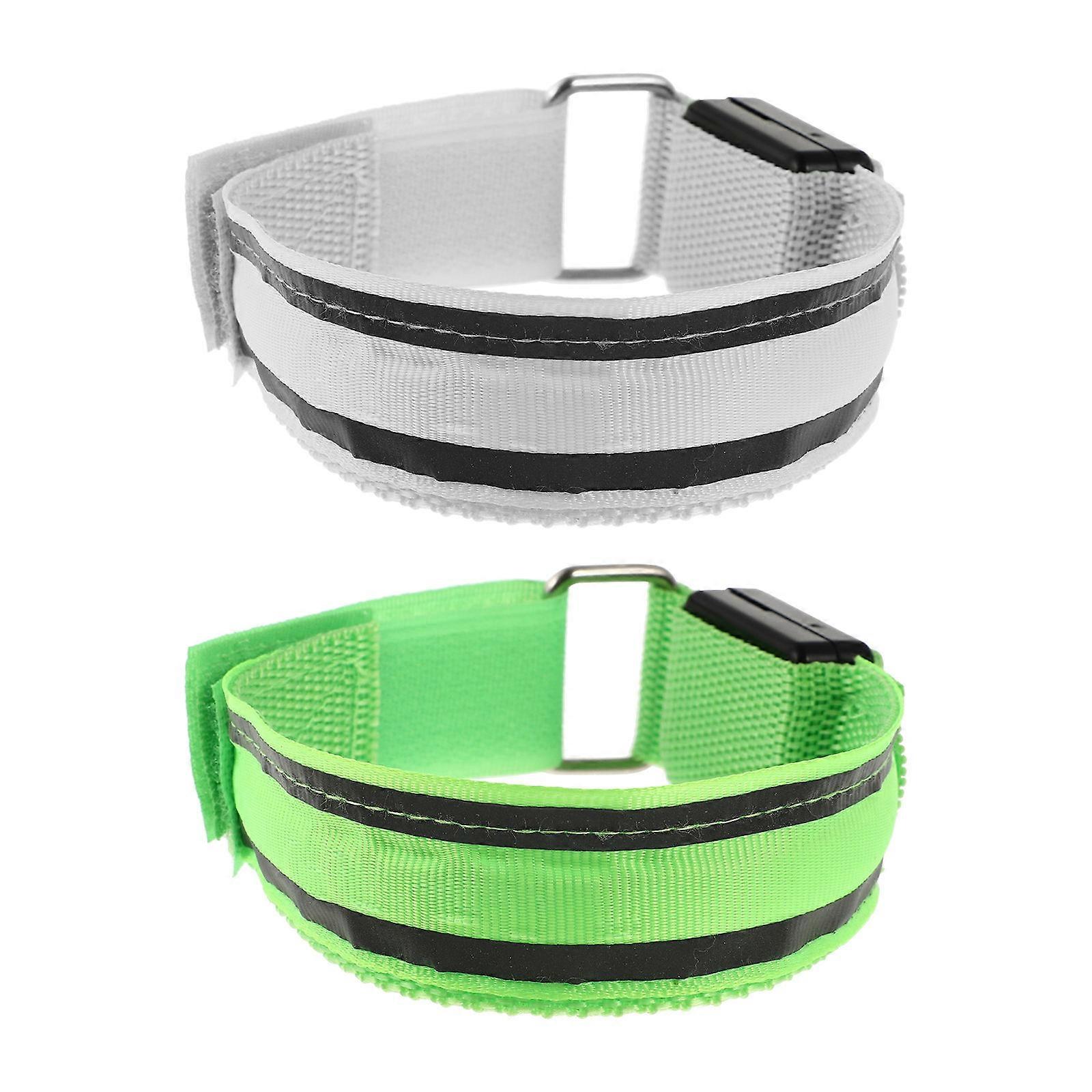 Outdoor LED Sports Armband 2Pcs Adjustable Wristband For Night Running Supplies With Flashing Modes Lightweight And Comfortable Fit