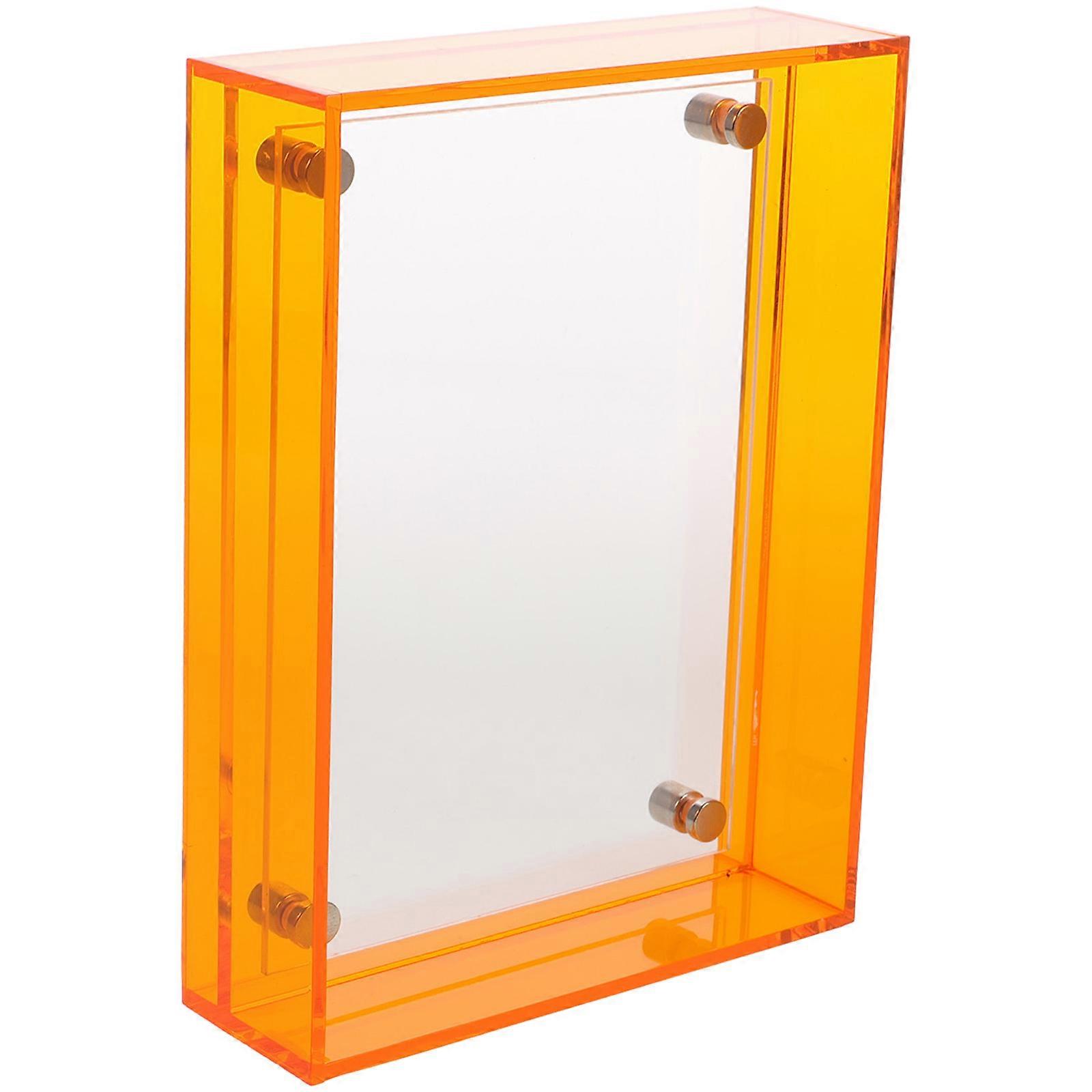 Orange Acrylic Picture Frame for Photo Display 2Pcs for Decoration