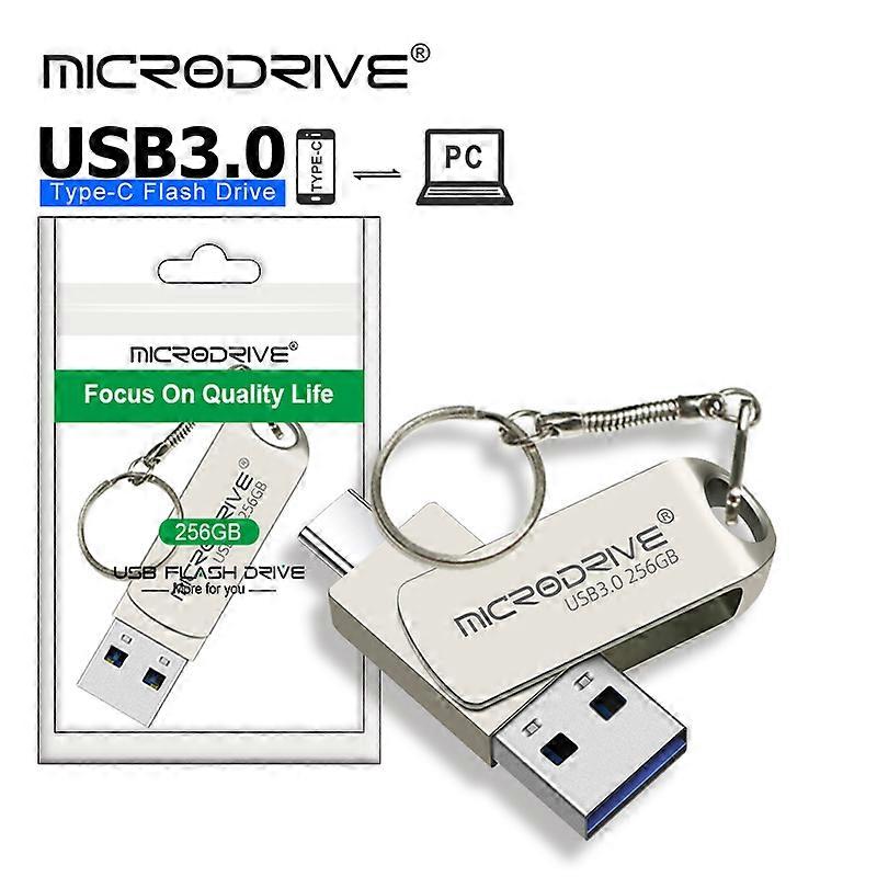 Dual-Port USB 3.0 Flash Drive Type-C Pen Drive 64B-256GB/Sync Data Between Laptop & Smartphone/Ideal for Business Users