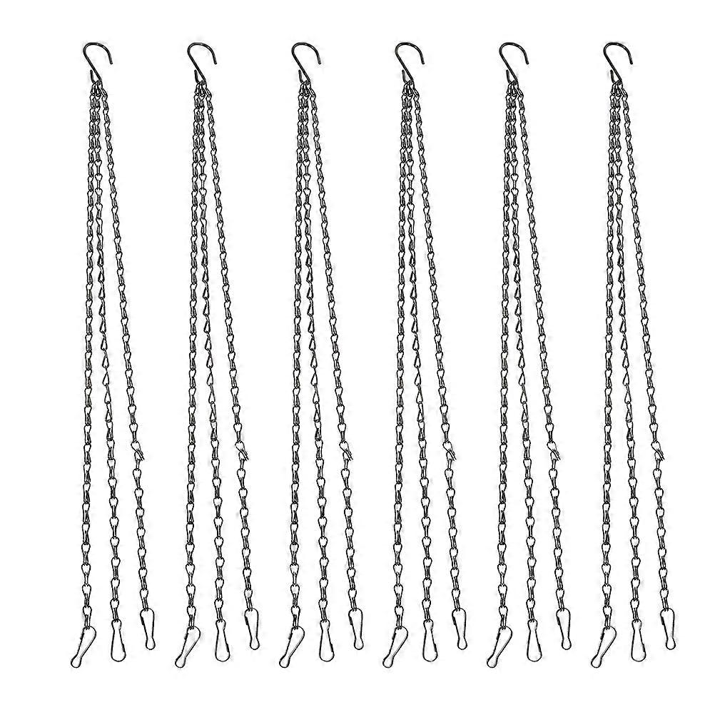 Black Hanging Basket Chains Metal Chains for Hanging 6Pcs Set