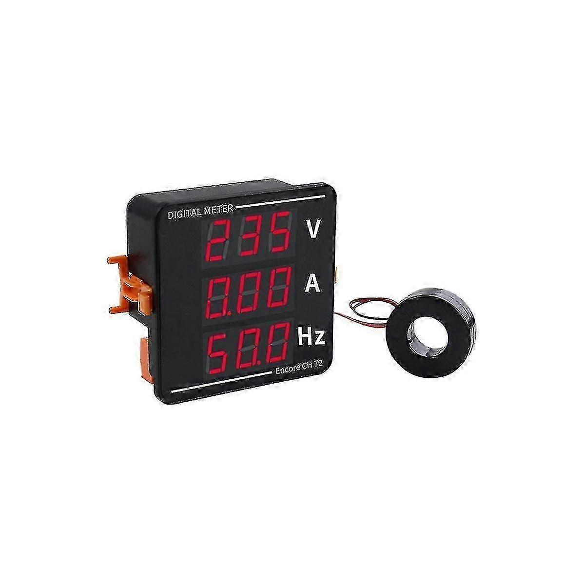 Ac Ammeter Voltmeter Three Display Current Voltage Frequency Meter Ac50-500v Ac0-120a 10-99.9hz