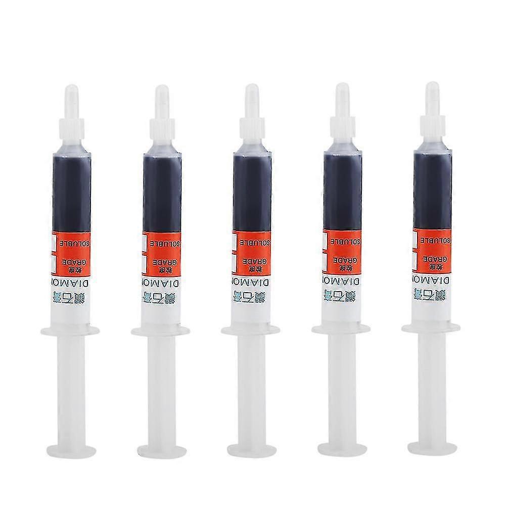 5p/set Diamantschleif-Polierpaste Läppmasse Schleifpaste Nadelrohr W1.0 / w2.5 / w3.5 / w5 / w7 / w10 / w14 / w20 / w40