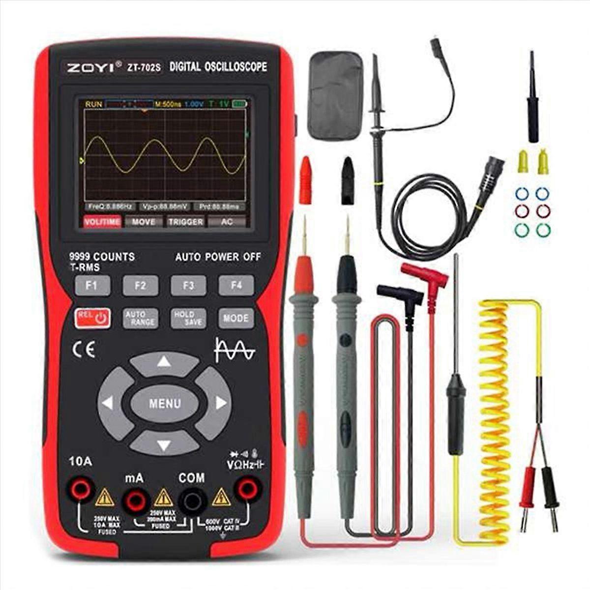 ZT702S Digital Oscilloscope Multimeter Transistor Tester 50MHz Bandwidth 280MS Sampling Rate Support Waveform Storage