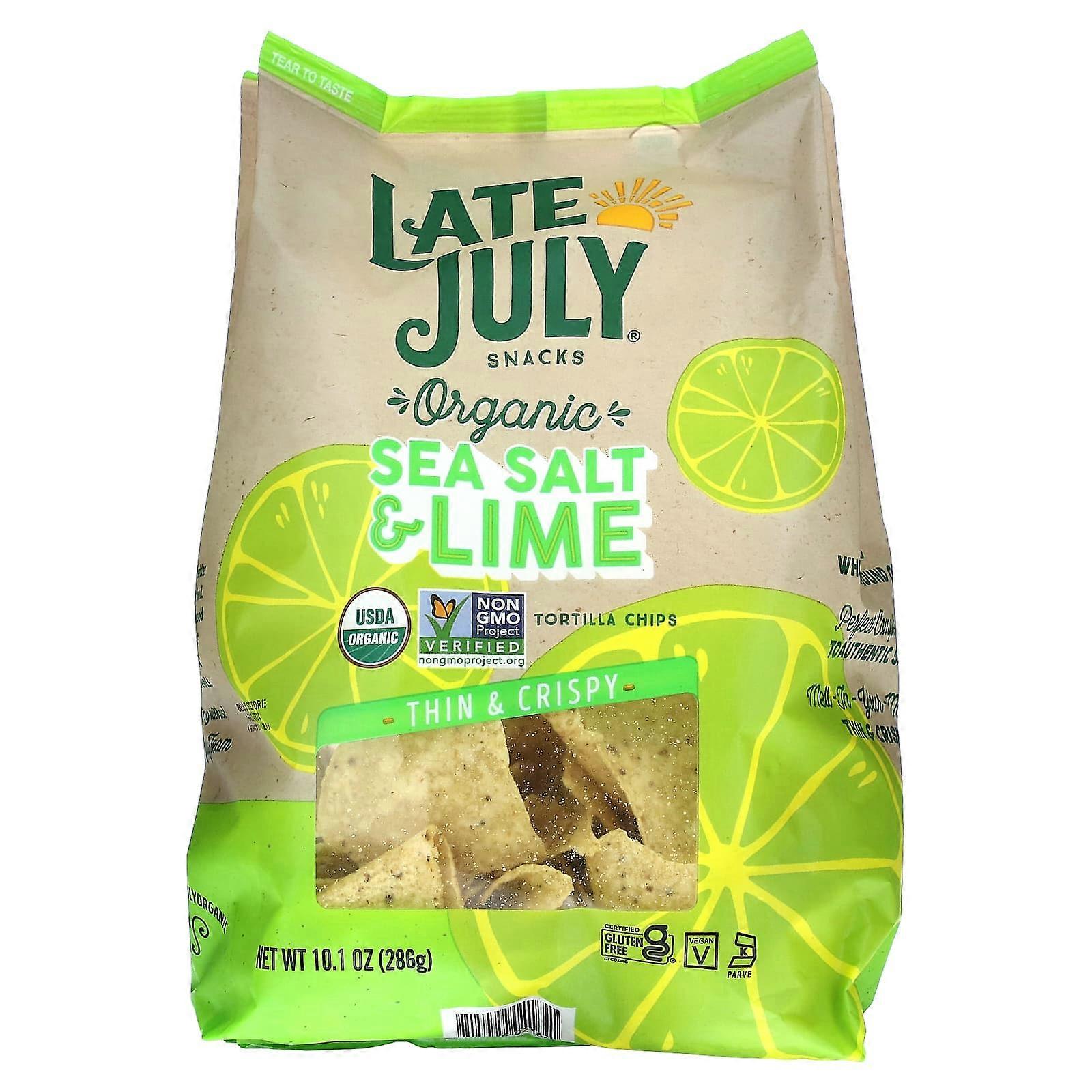 Organic Tortilla Chips, Thin & Crispy, Sea Salt & Lime, 10.1 oz (286 g)