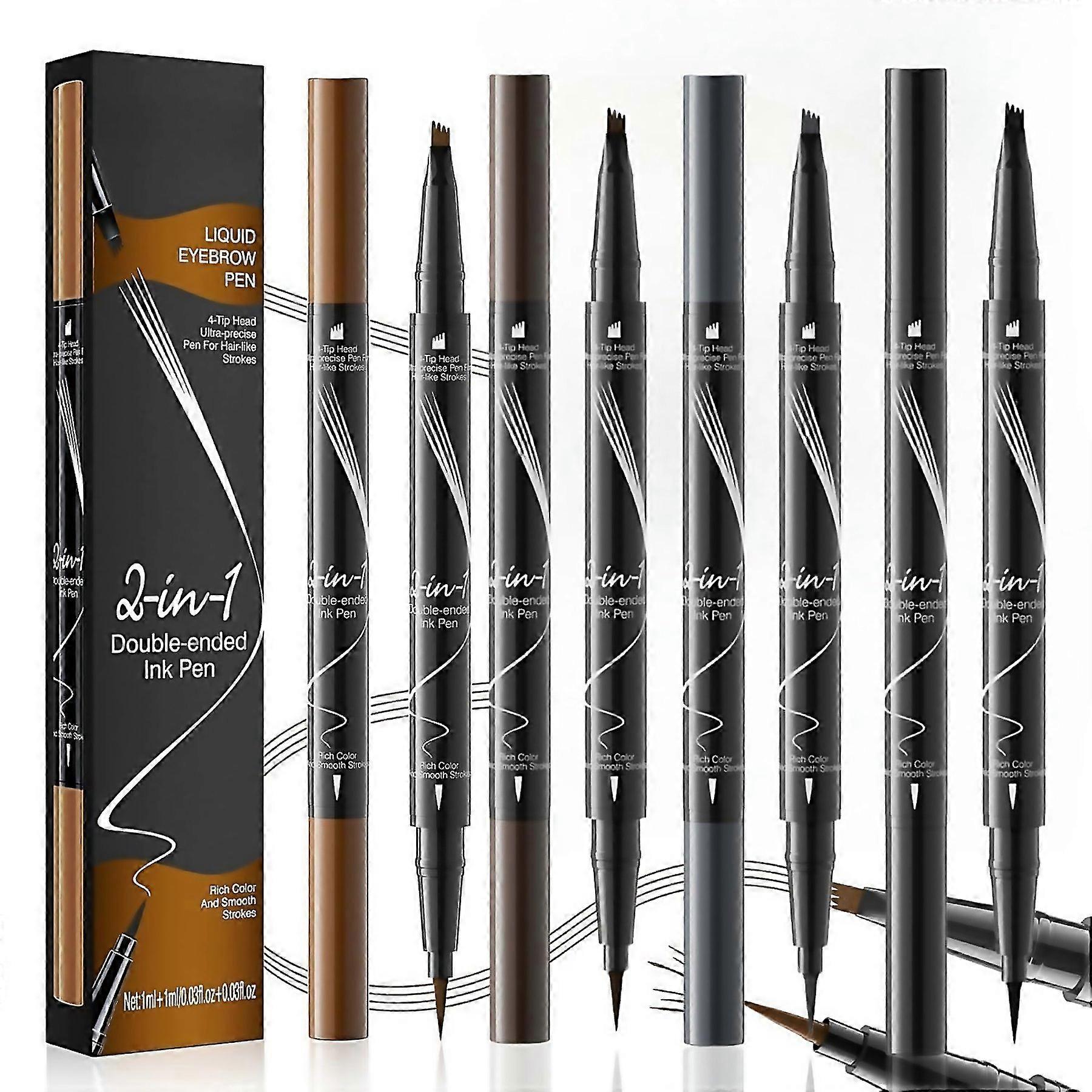 For 2in1 Microblading Eyebrow Pencil 3d Brow Pencil With 4forktip Precise Brush 4pcs Microblading Ey