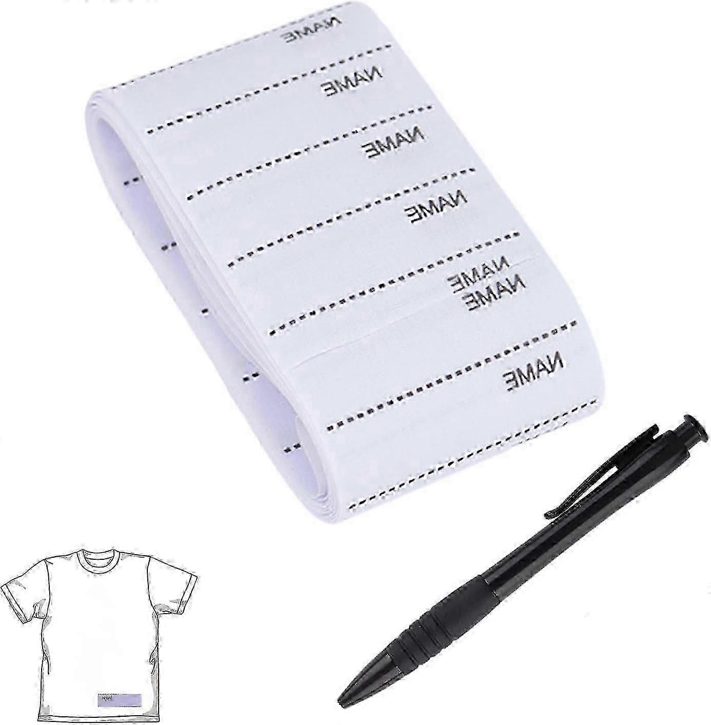 200 Pieces Clothing Labels, Writable Iron-On Fabric Name Tags, with Pen