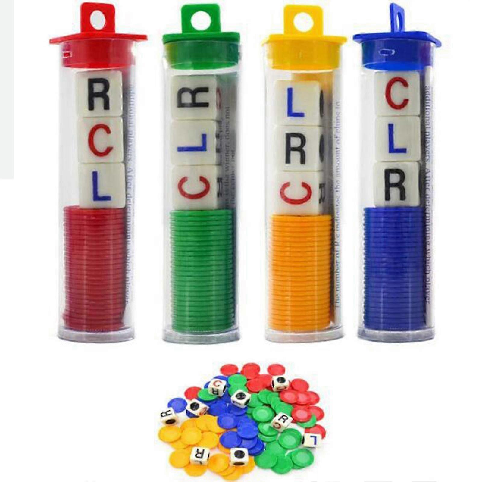 LCR - Left Center Right Dice Game, Dice Game Prime Set with 3 Dices + 24 Chips, Easy to Store, Carry Around