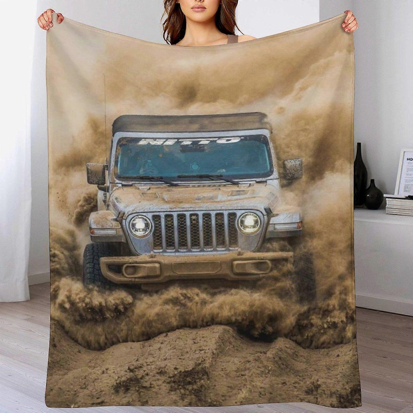Couverture en velours chaud à motif camion monstre pour canapé, salon ou voiture par temps frais. Anti-froissage, douce au toucher et respirante.