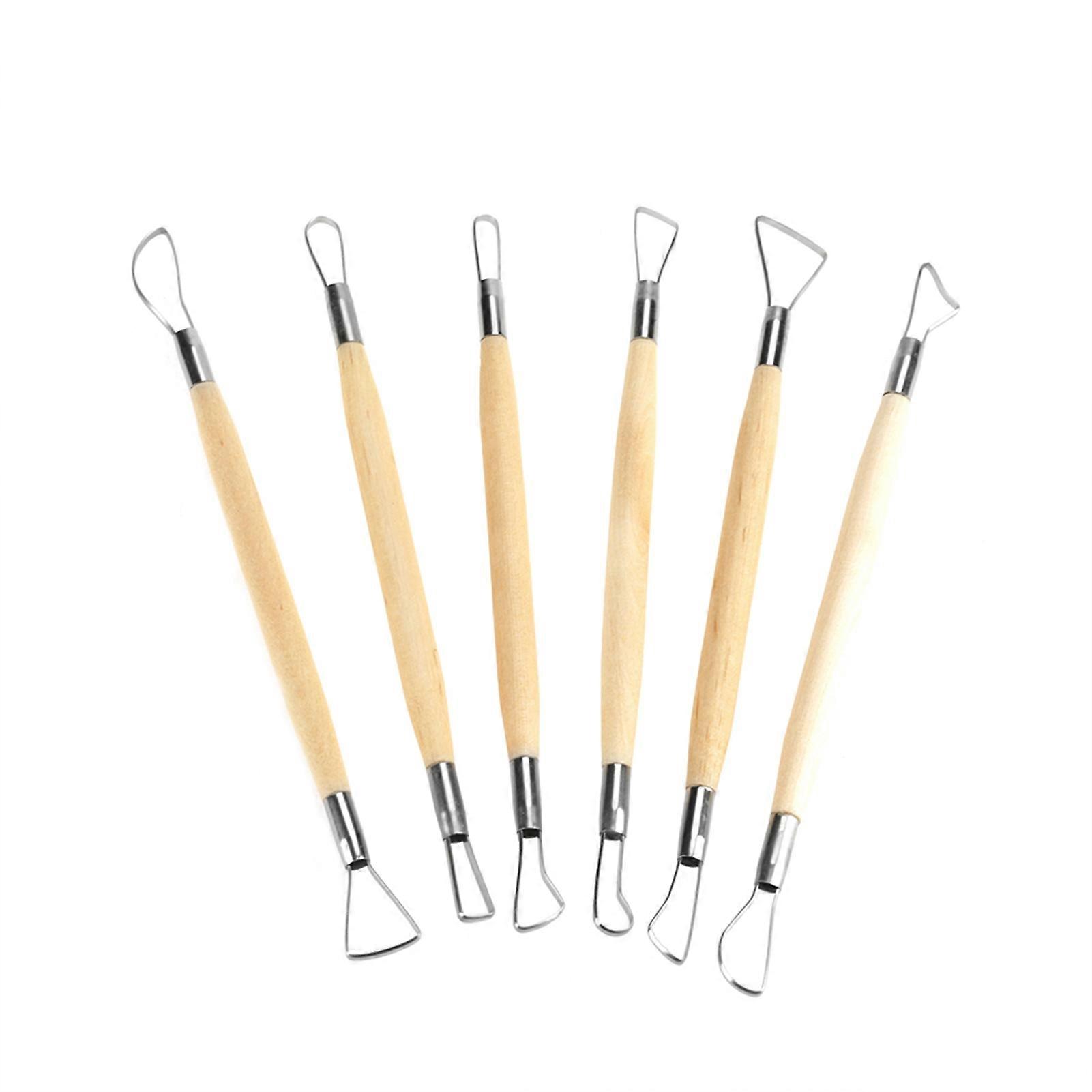 6Pcs Double Ended Wax Carving Clay Sculpting Tools Set Pottery Modelling Shaping Craft Kit