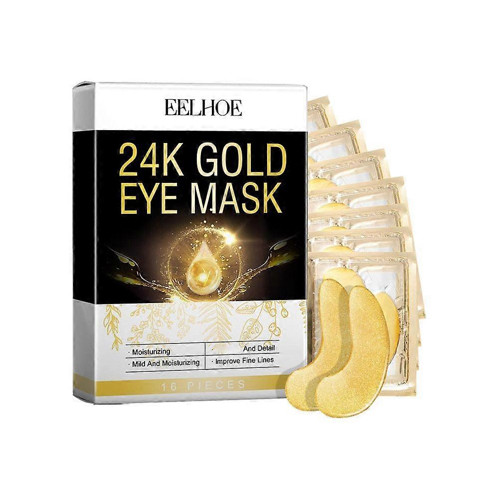 Gold Repair Eye Mask 16 Pcs Hydrating Anti Aging Reduce Dark Circles And Puffiness For Sensitive Skin