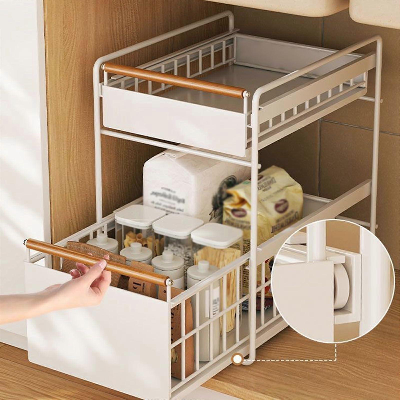 Under Sink Organizer  MultiPurpose Kitchen And Bathroom Storage Shelf Fits Under Kitchen Sink Cabinets