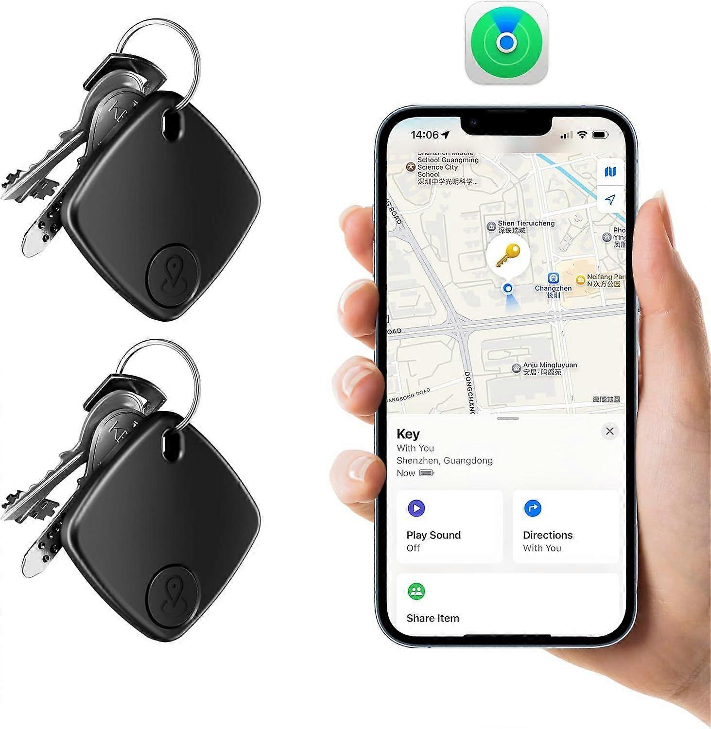 Smart Bluetooth Tracker 2-Pack  Key Finder & Luggage Locator  Compatible with