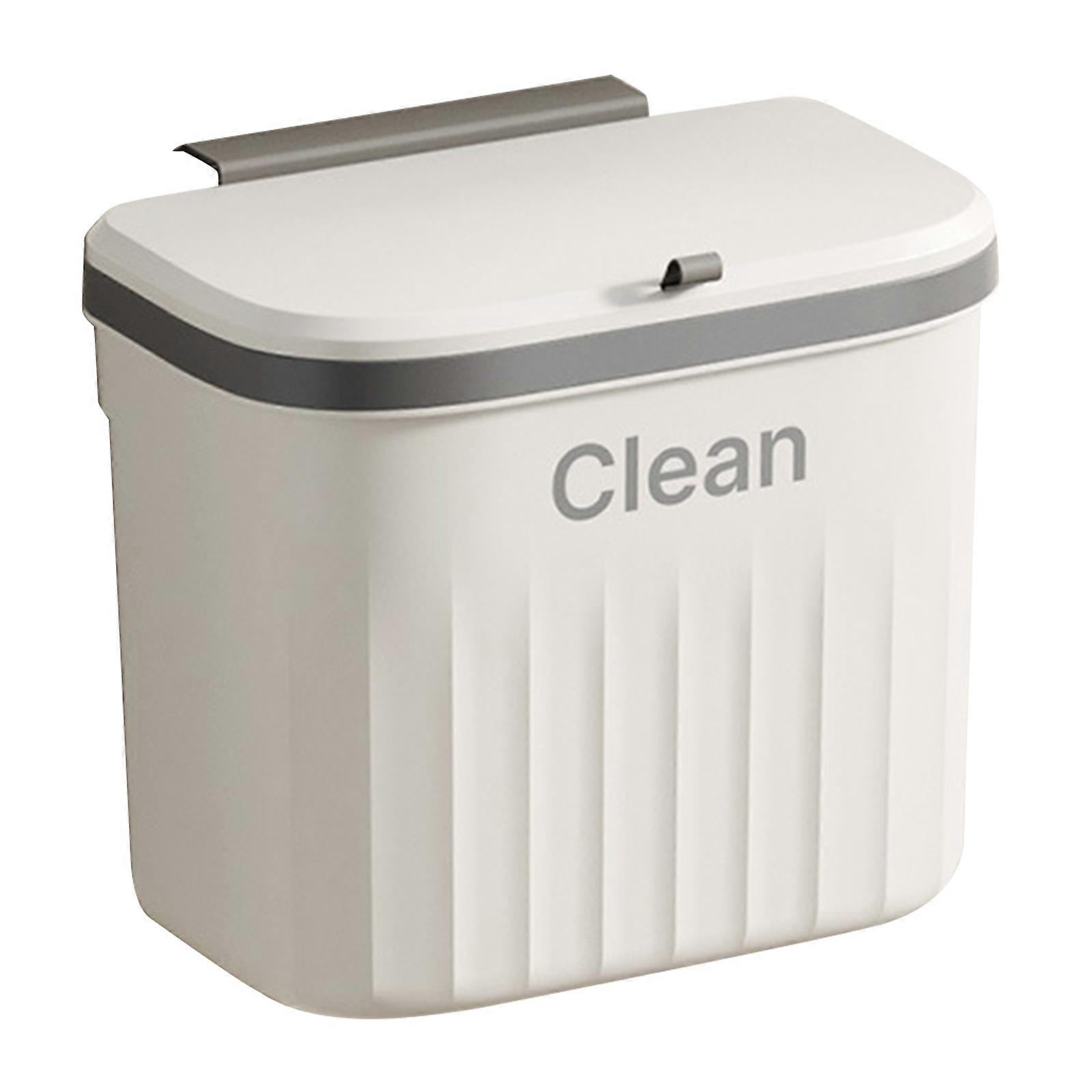 Kökspapperskorg Avfallskorg Väggmonterad Soptunna Återvinn Sopkärl för Kök Sopkorg Badrumsskåp Dörr Vit