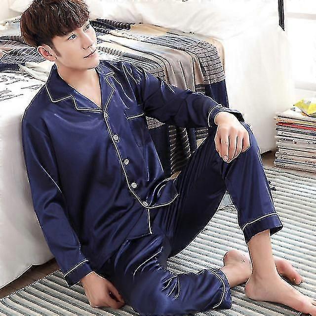 Black Silk Men Pajama Sets