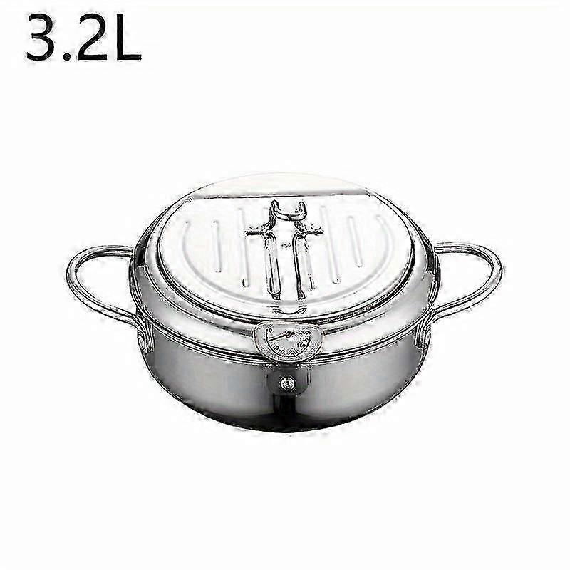 201 Stainless Steel Deep Fryer with Temperature Control and Oil Droplet Filter Rack, Gas Induction Cooker TOP