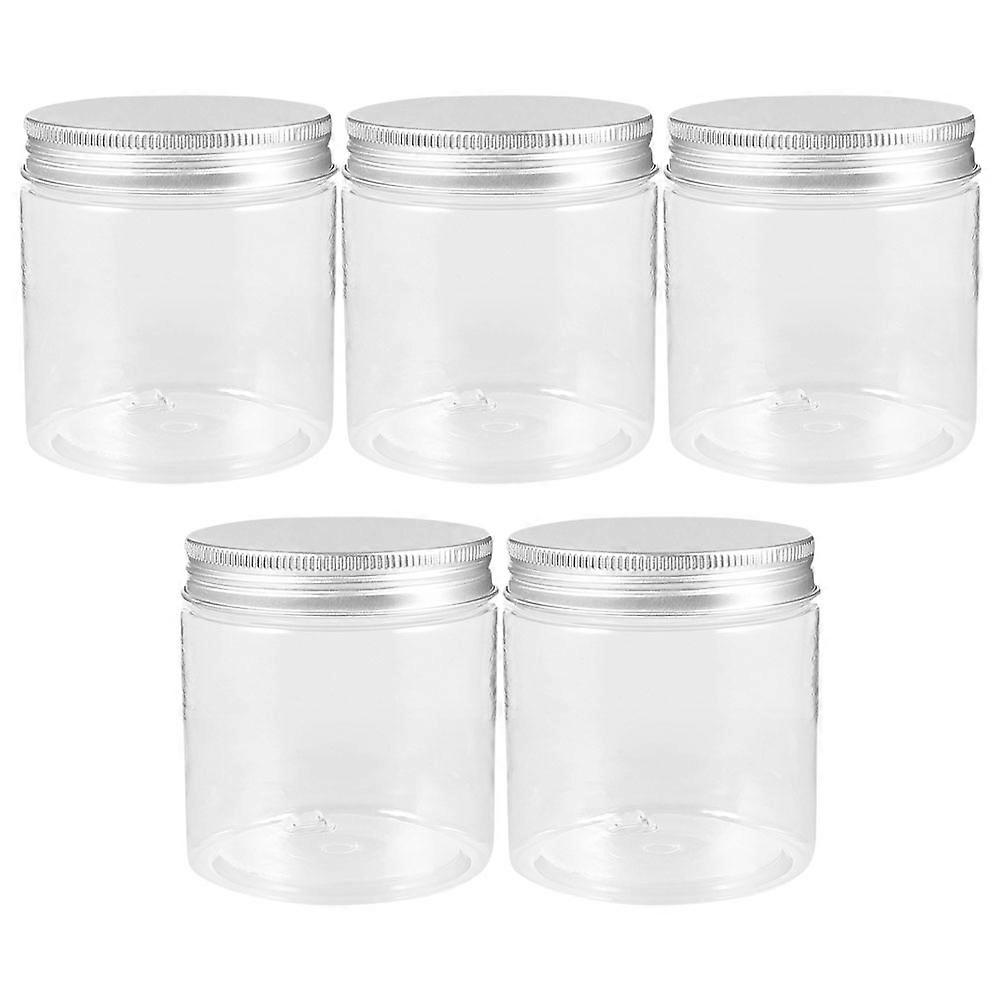 Refillable Empty Box Plastic Wide Mouth Jars for Storage Use 5Pcs Clear