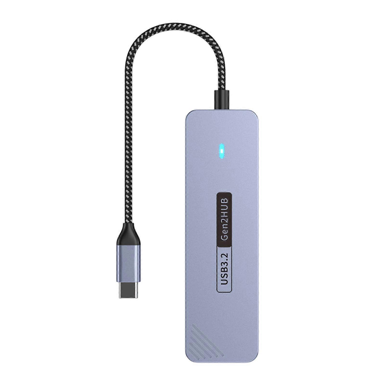 10Gbps USB C Hubs 4Port Aluminum Alloy USB Expander USB 3.2 Data Transfer Splitter for Computer Phone External Drive Multicolor