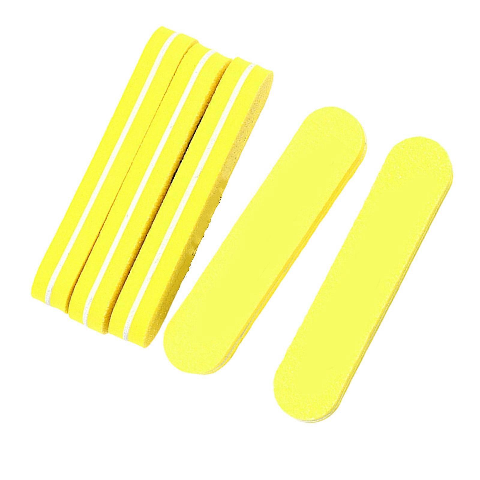 Professional Fingernail File Buffing Tool White Corundum Sand Construction Washable Reusable For Home Use Small Size  Yellow