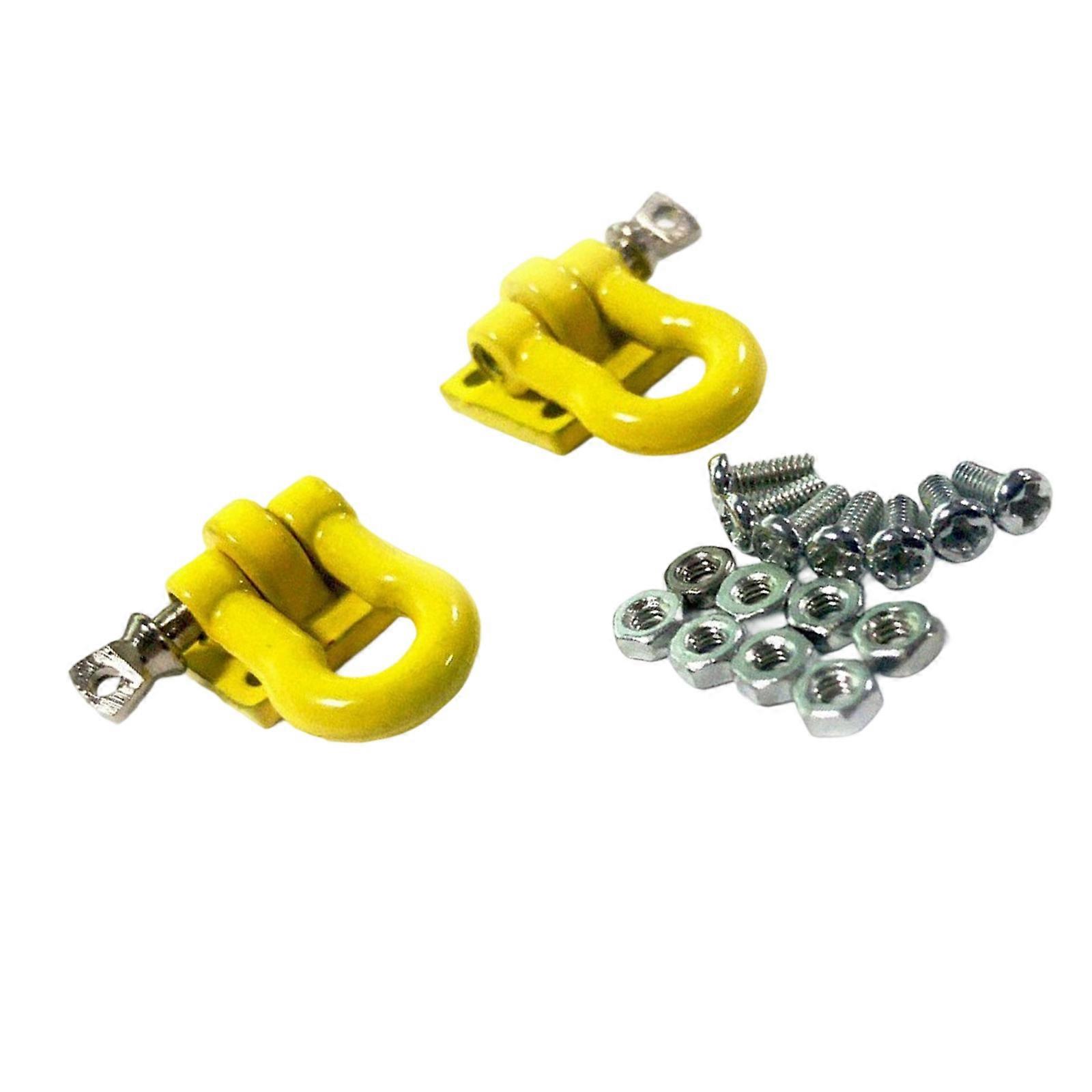Rustproof Metal Simulation Tow Hook And Screws Set For 1:10 Remote Control Climbing Car Assembly  Yellow