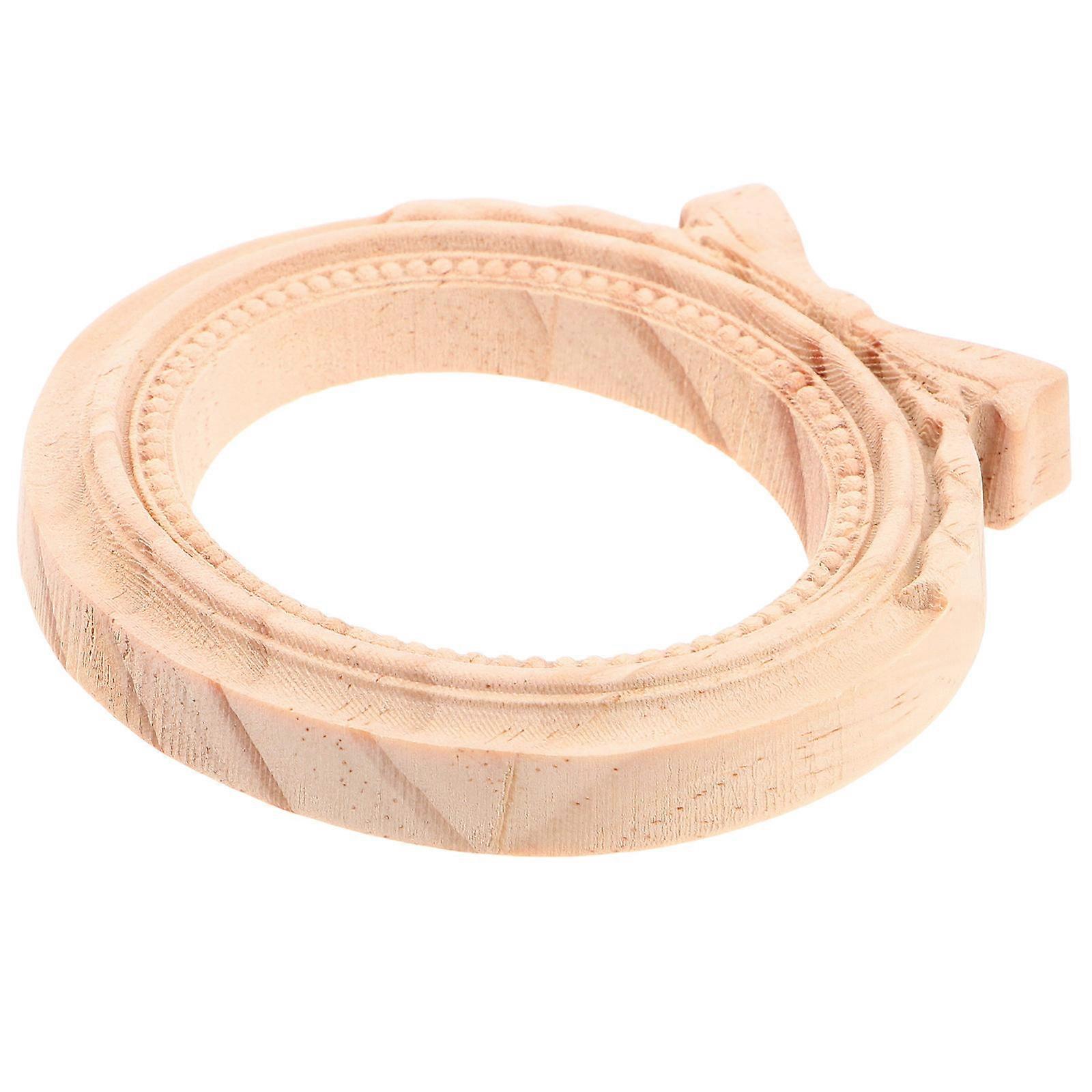 Rustic Wood Wall Mirror Decor Frame Featuring Vintage Carved Ornaments