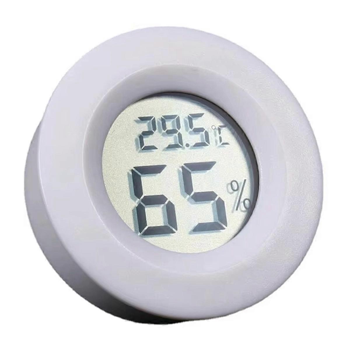Thermometer Hygrometer Mini Round LCD Digital Tester Sensor Detector for X1 P1 Filament Drying Box White