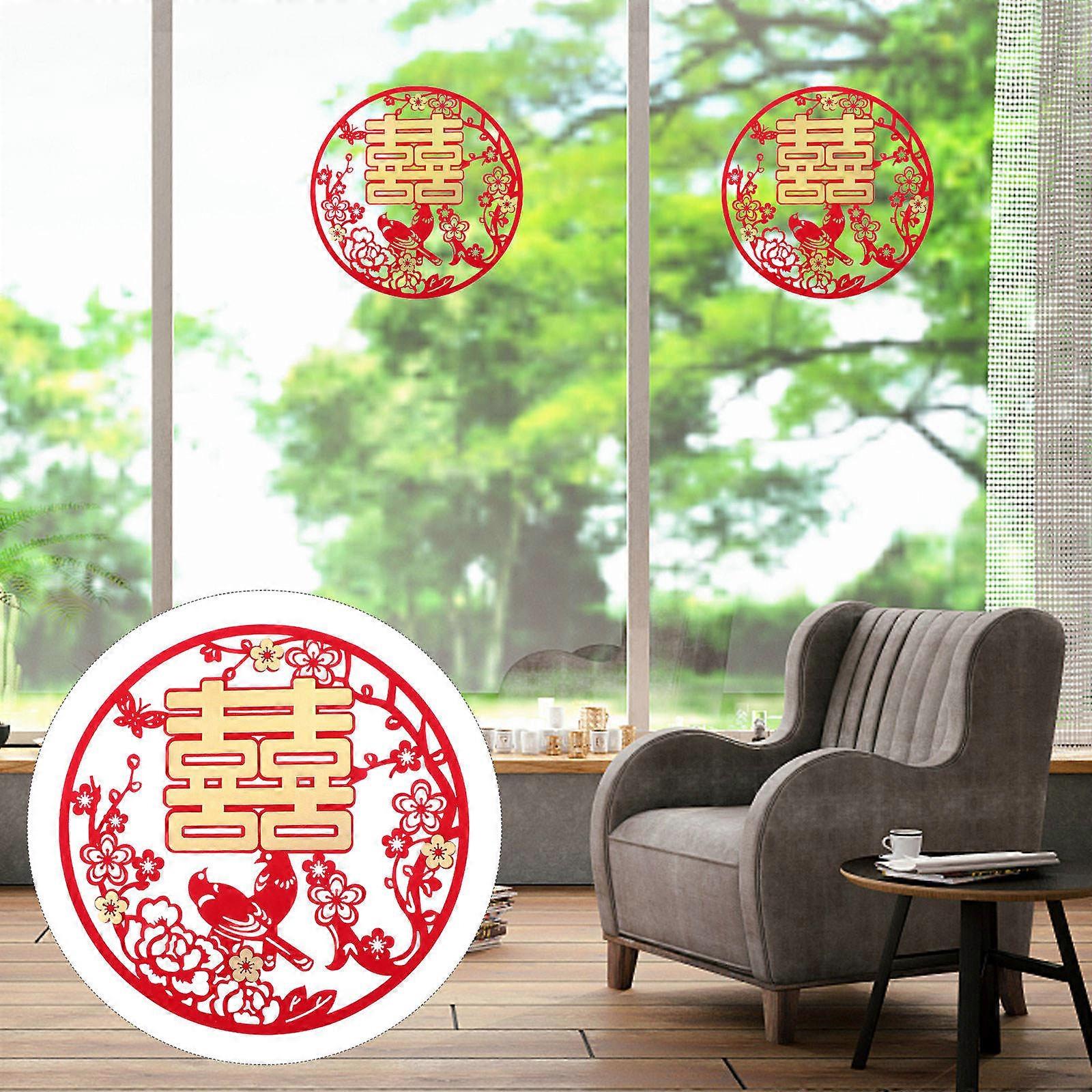 3 قطع ملصقات الزفاف الصينية التقليدية الزفاف منزل جديد تخطيط الدعائم نمط عشوائي