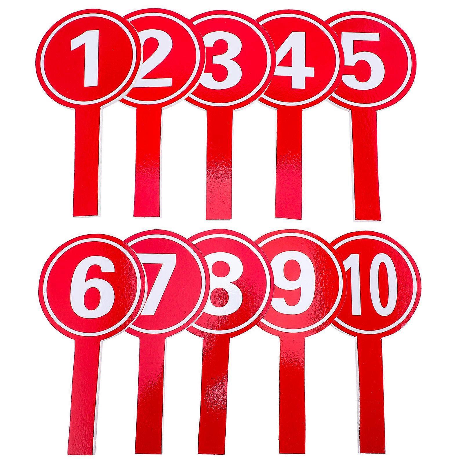 10Pcs Score Paddles Handheld Number Paddles Score Boards Practical Handle Score Paddles