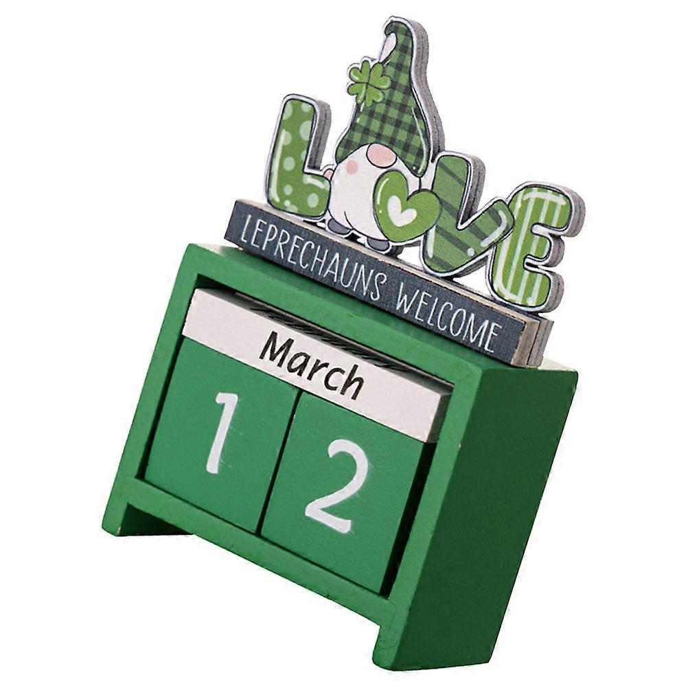 تقويم منضدية تقويم عيد القديس باتريك فريدة من نوعها سطح المكتب الخشبي هدية عيد القديس باتريك