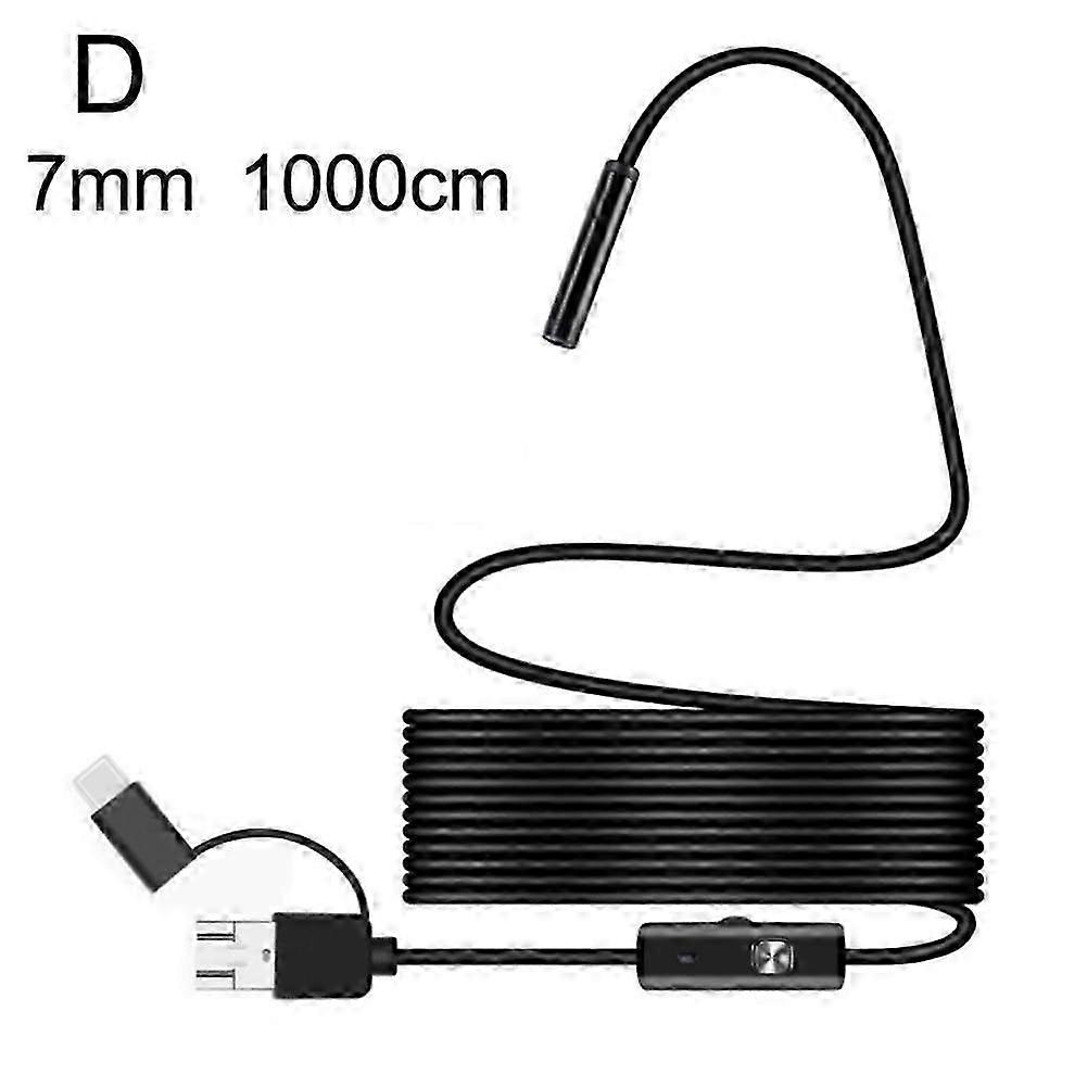 7mm HD Snake Endoscope Borescope Inspection Camera for USB Type C Android PC